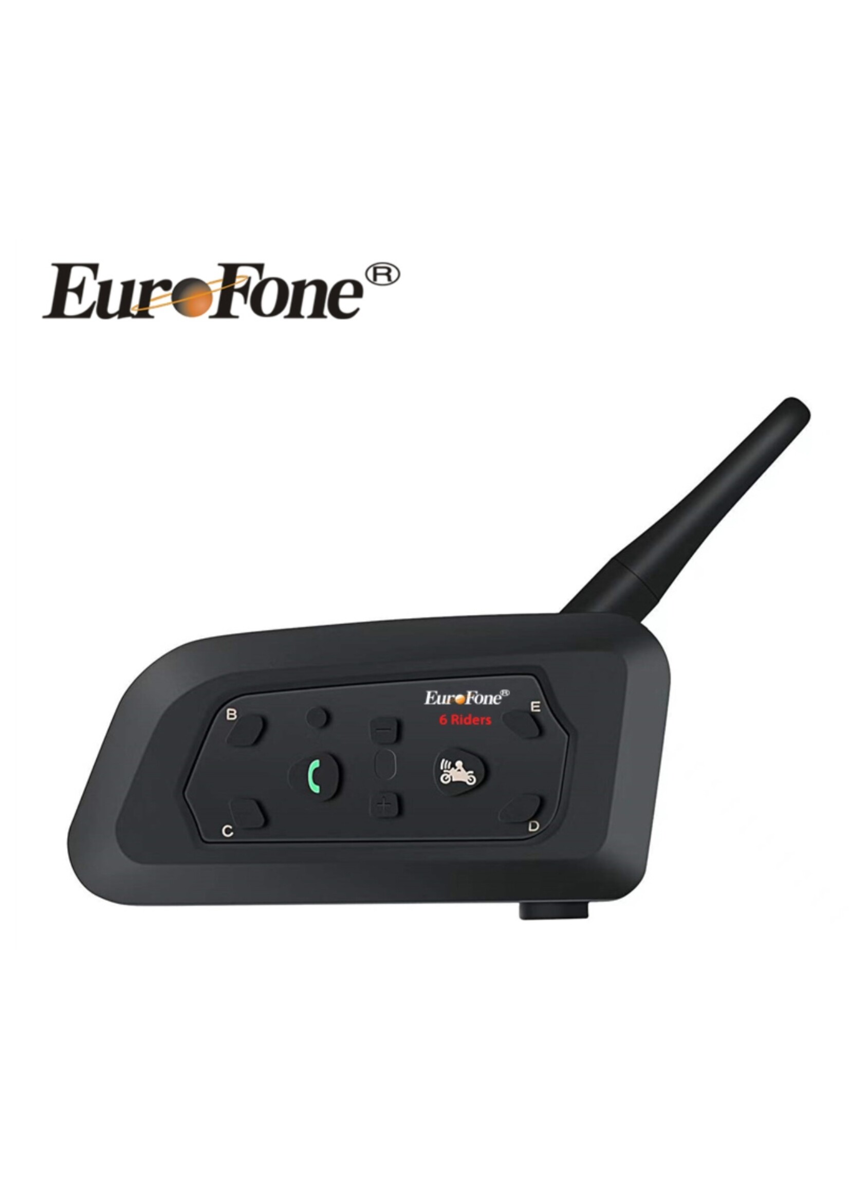 Eurofone Eurofone 6 Riders 1200M BT Bluetooth Interphone Motorhelm Intercom