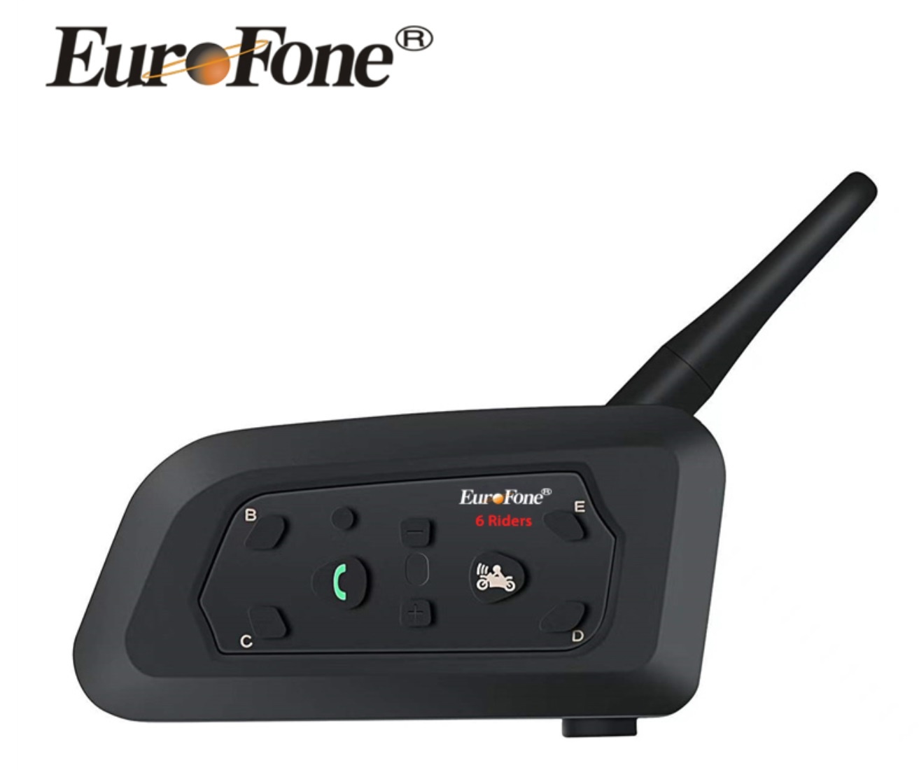 Eurofone 6 Riders 1200M BT Bluetooth Interphone Motorhelm Intercom - HE ...