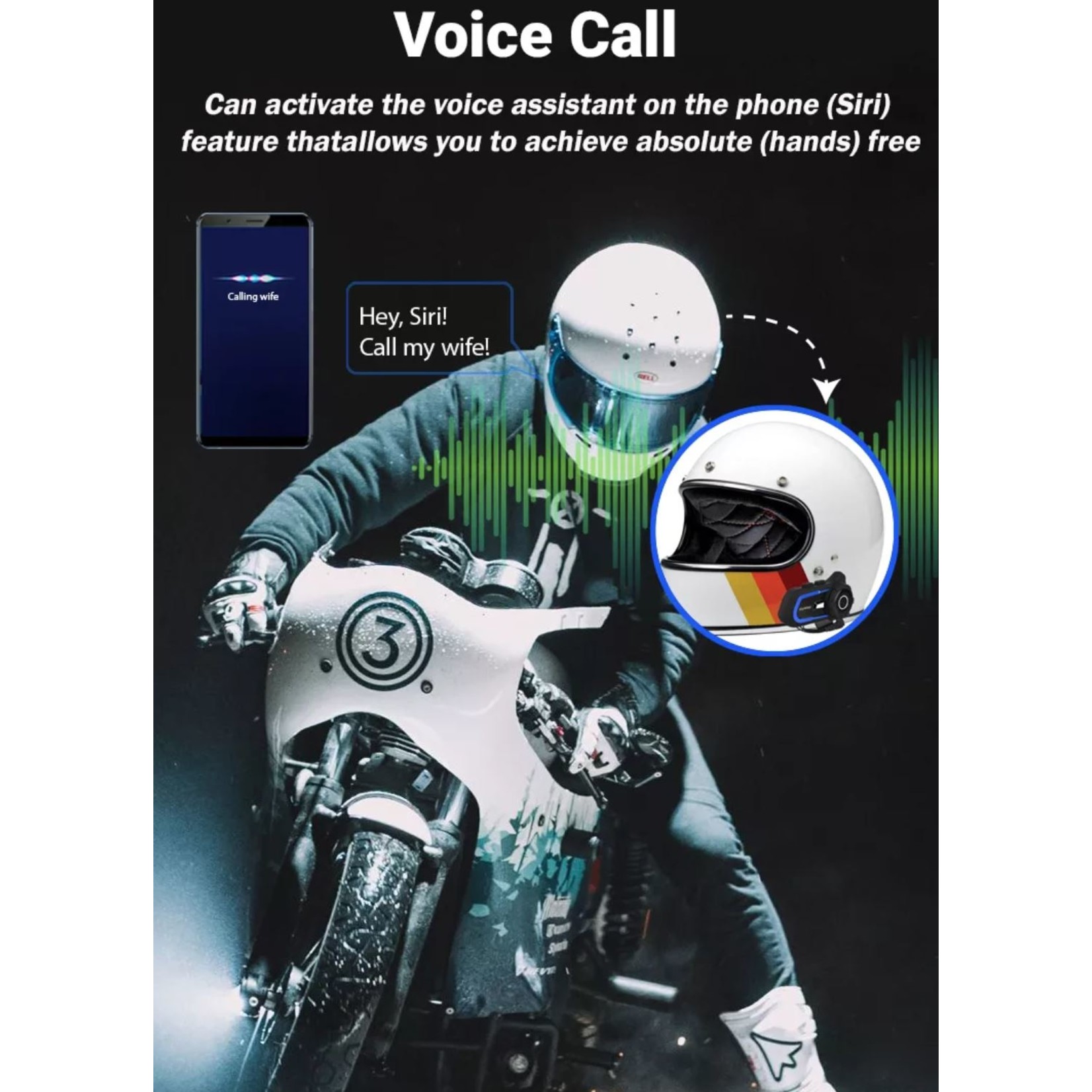 HE Products EuroFone S2 Motorhelm Headset Bluetooth 5.1 1000M 2 Riders Intercom FM Radio Universele Koppeling Met Andere Merken Headset – Verschillende kleuren.