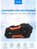 Eurofone EUROFONE V10 2500M Motorcycle Helmet Bluetooth Intercom Headset Met FM Radio
