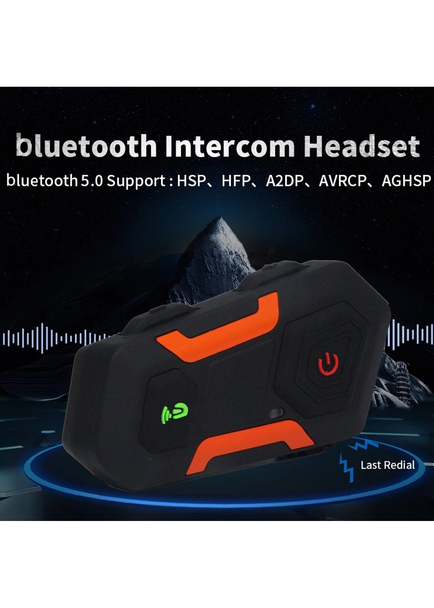Eurofone EUROFONE V10 2500M Motorcycle Helmet Bluetooth Intercom Headset Met FM Radio