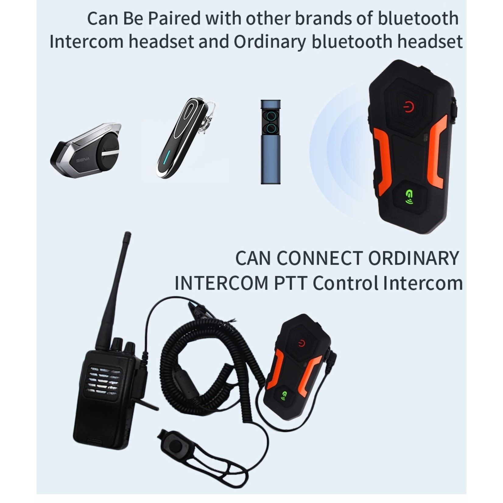 Eurofone EUROFONE V10 2500M Motorcycle Helmet Bluetooth Intercom Headset Met FM Radio