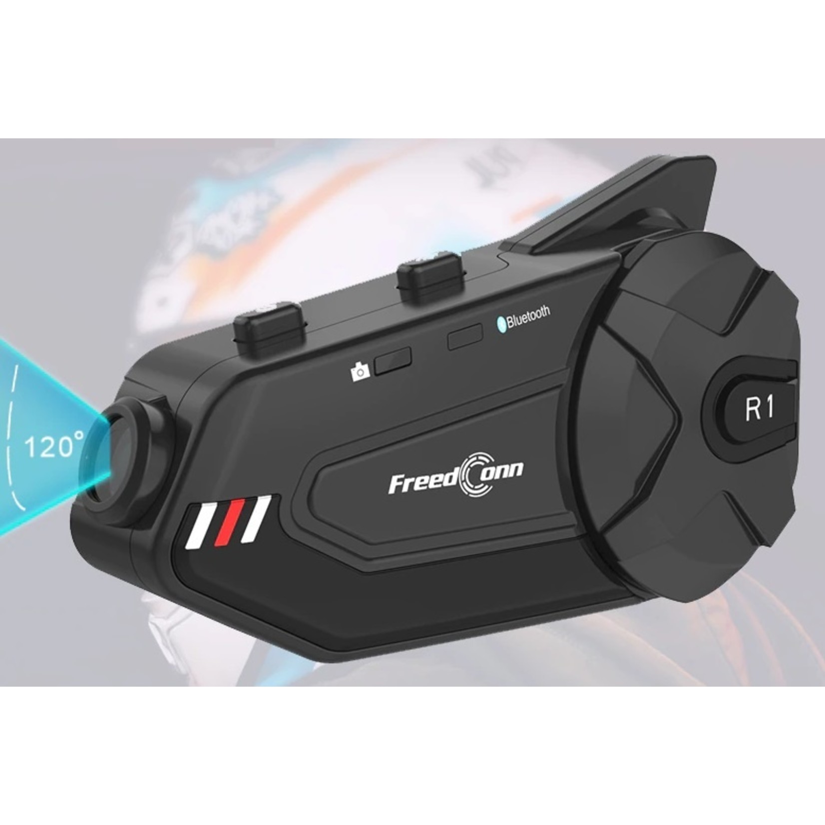 Freedconn FreedConn R1 plus Motorfiets Bluetooth Headset Waterdicht 1080P HD Video Helm Wifi Recorder Moto Camera 6 Riders Intercom + FM Radio