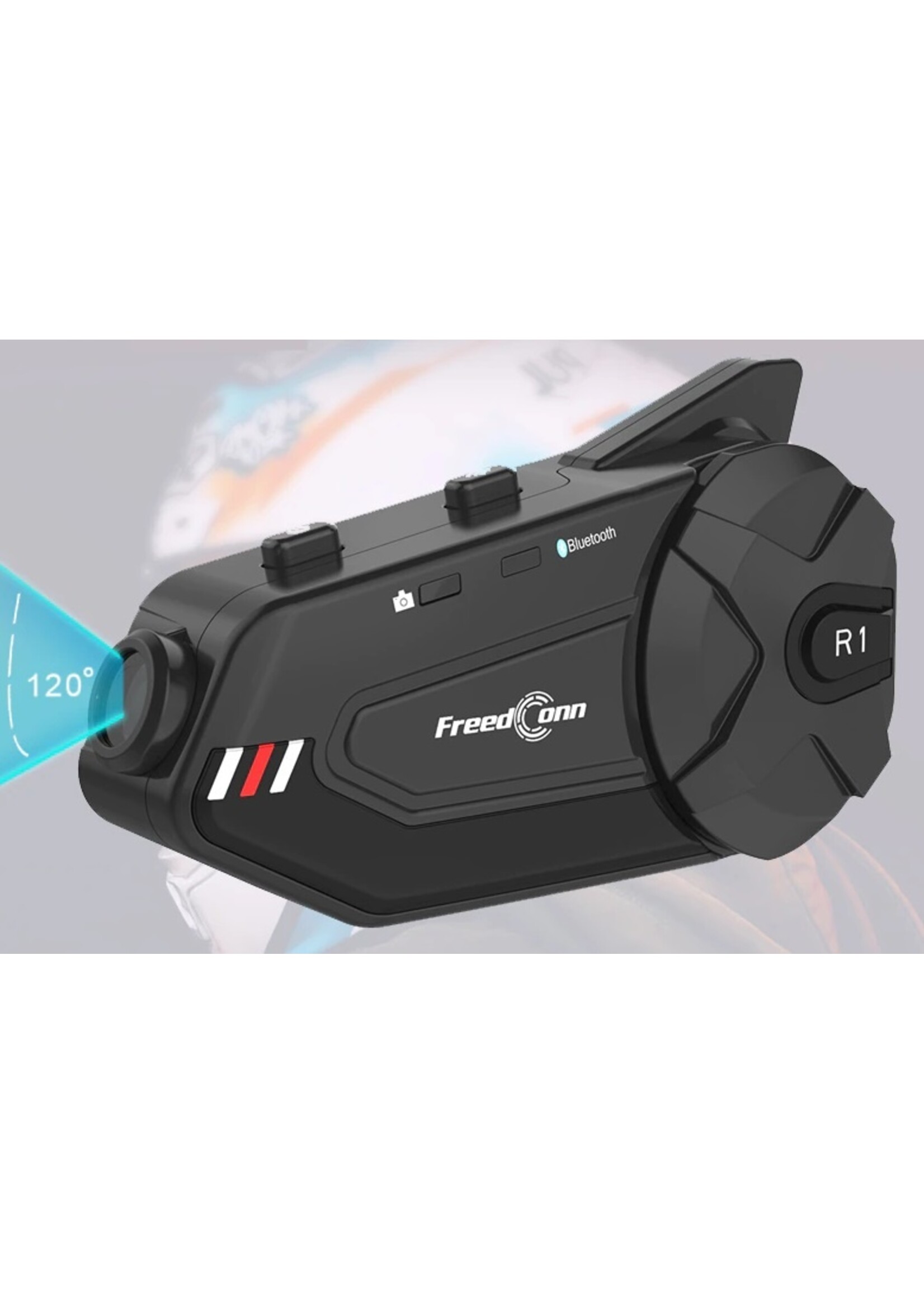 Freedconn FreedConn R1 plus Motorfiets Bluetooth Headset Waterdicht 1080P HD Video Helm Wifi Recorder Moto Camera 6 Riders Intercom + FM Radio