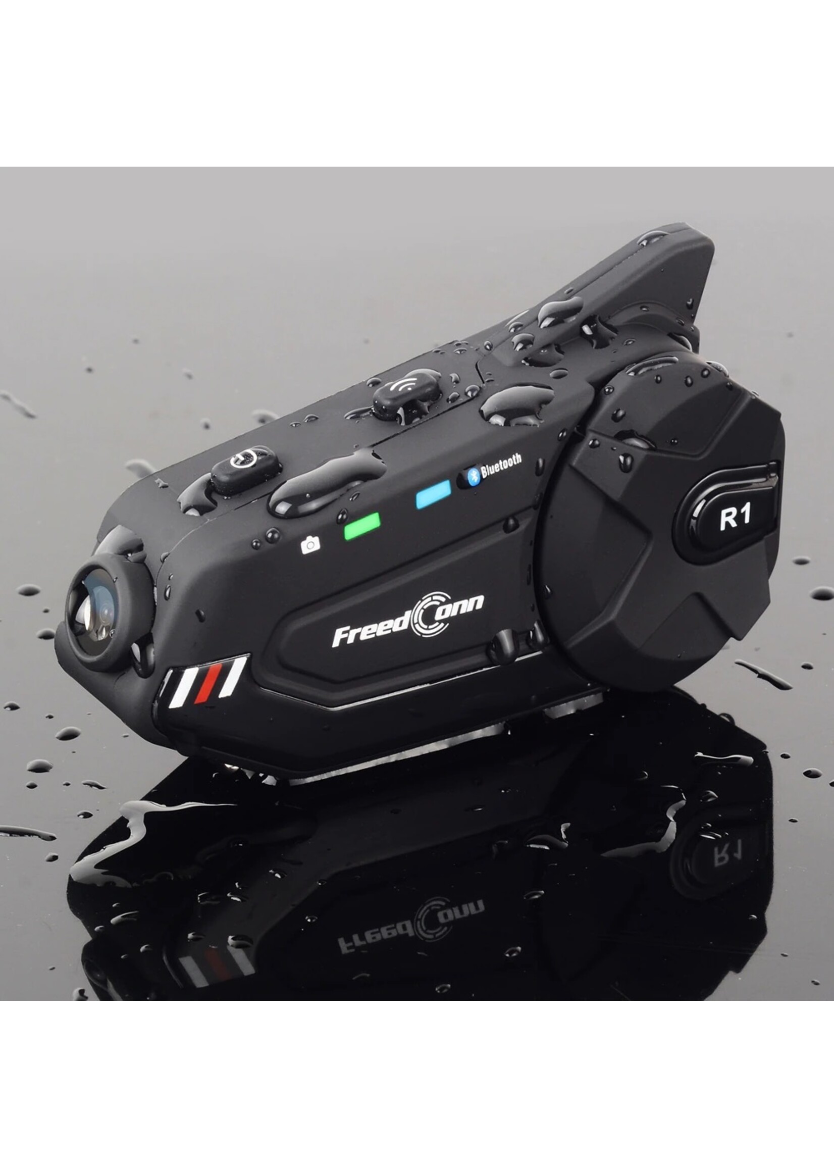 Freedconn FreedConn R1 plus Motorfiets Bluetooth Headset Waterdicht 1080P HD Video Helm Wifi Recorder Moto Camera 6 Riders Intercom + FM Radio