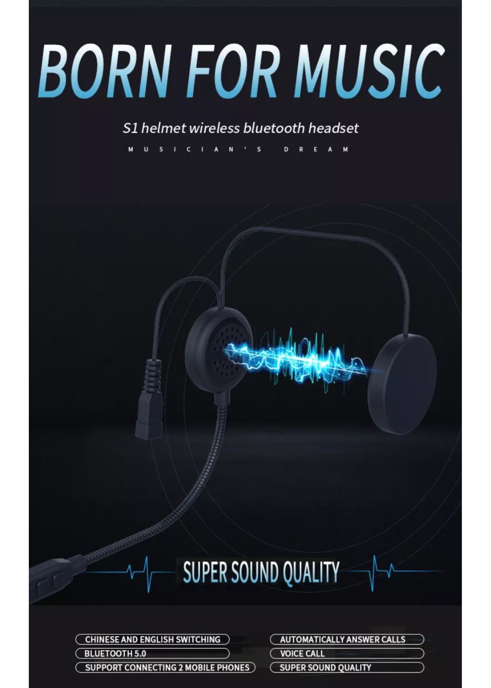 HE Products Motorhelm rijden Handsfree hoofdtelefoon bluetooth-headset