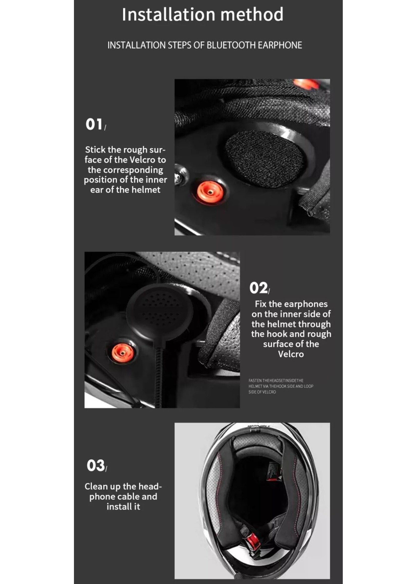 HE Products Motorhelm rijden Handsfree hoofdtelefoon bluetooth-headset