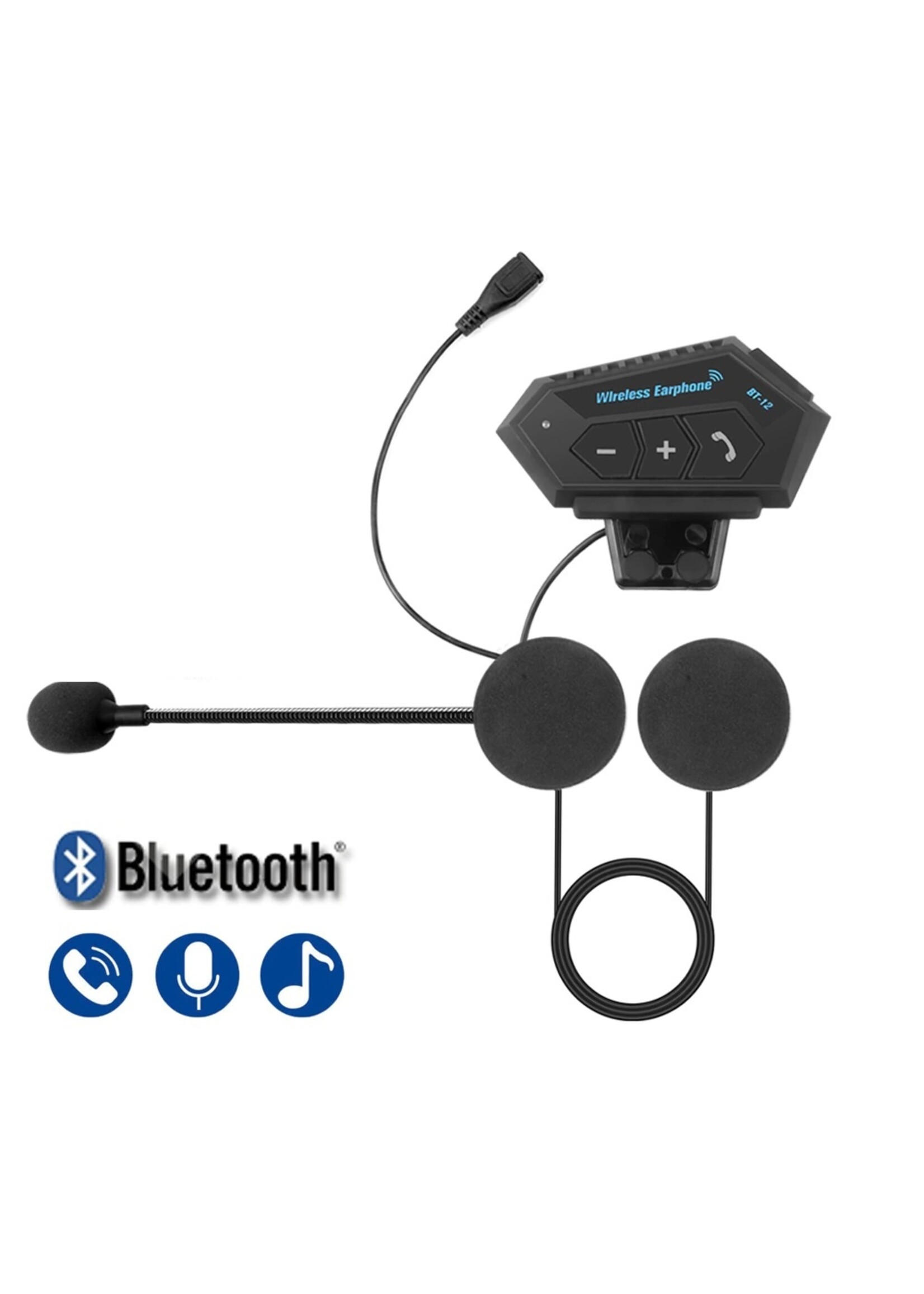 HE Products BT-12 draadloze headset motorhelm Luidsprekers Ondersteuning Handsfree bellen voor antwoorden