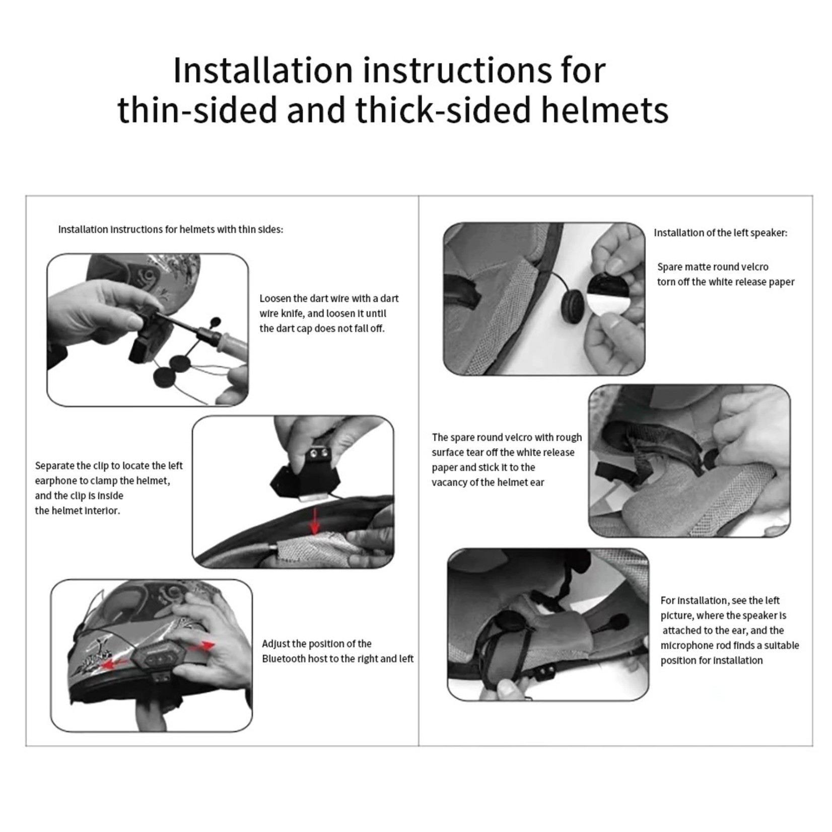 HE Products BT-12 draadloze headset motorhelm Luidsprekers Ondersteuning Handsfree bellen voor antwoorden