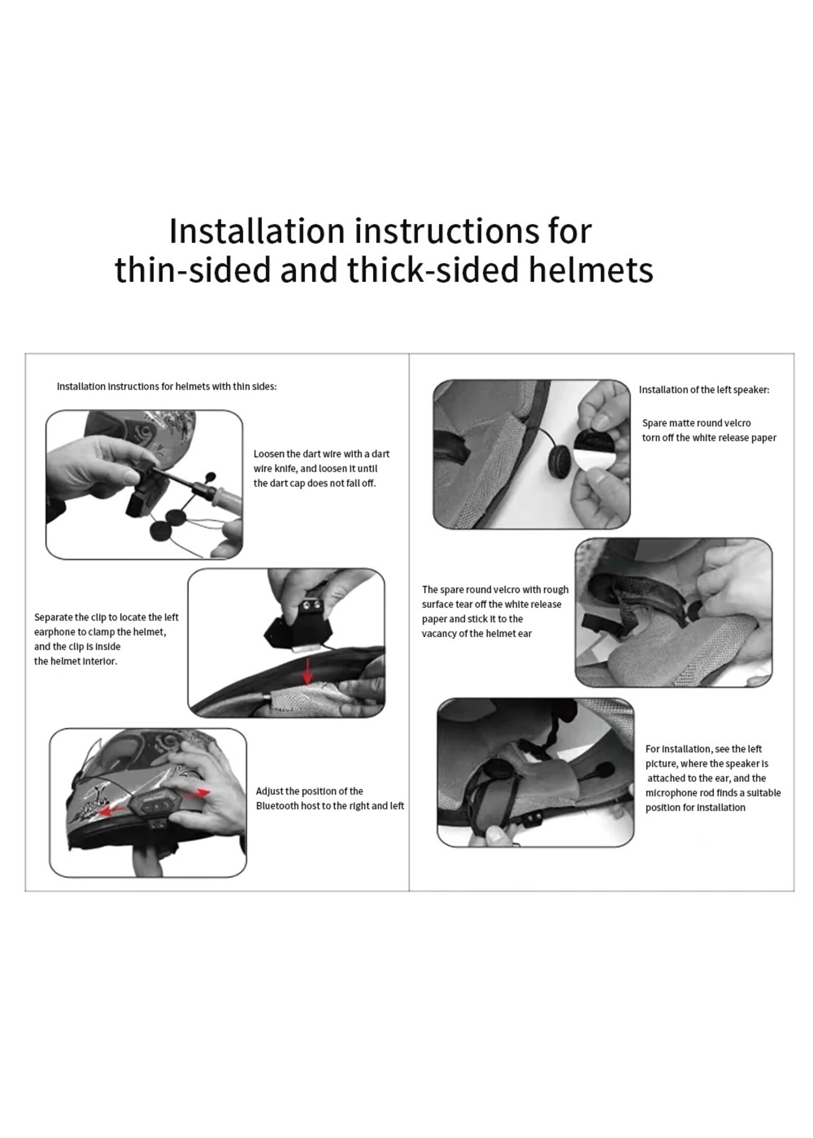 HE Products BT-12 draadloze headset motorhelm Luidsprekers Ondersteuning Handsfree bellen voor antwoorden