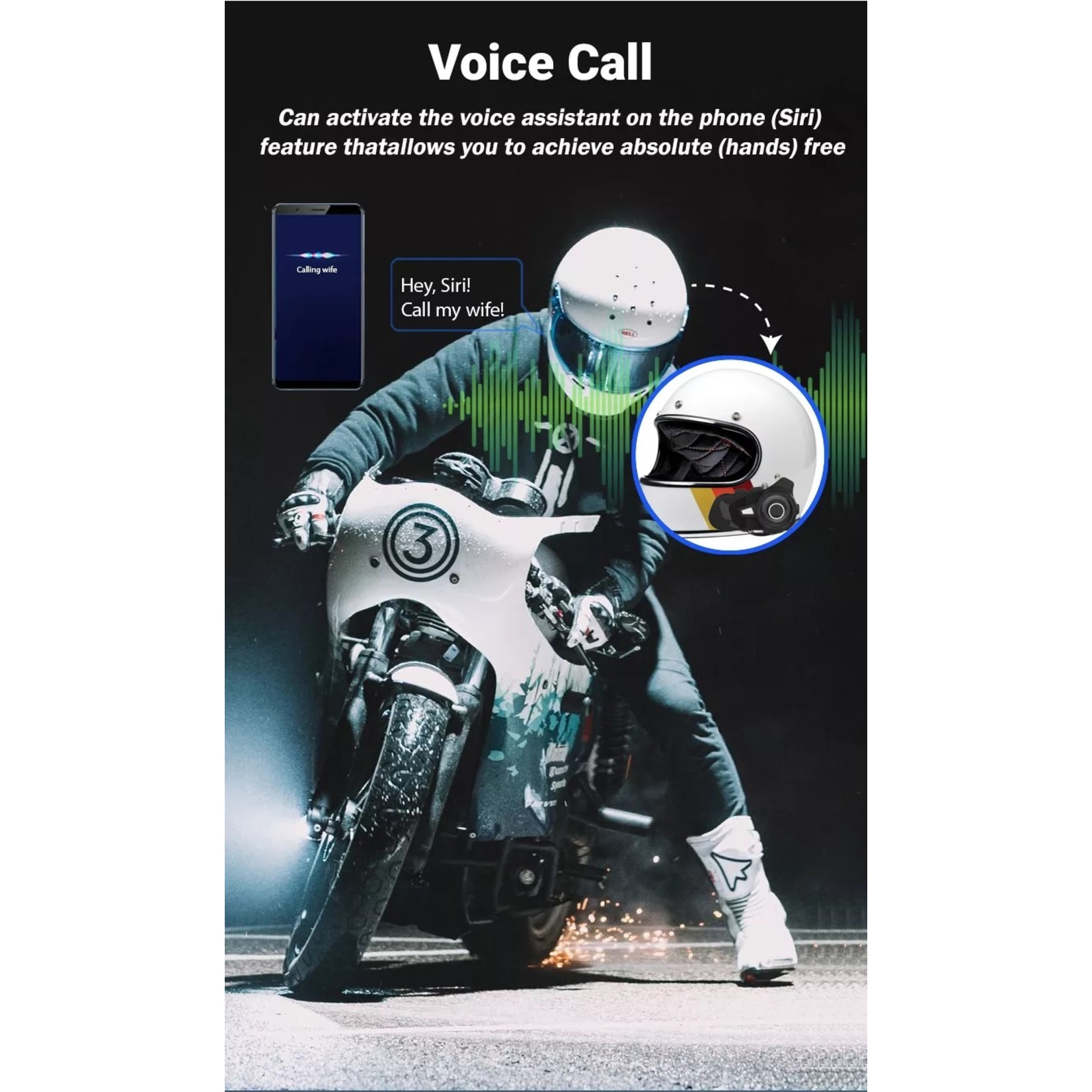 HE Products S2 Motorhelm Headset Bluetooth 5.1 1000M 2 Riders Intercom FM Radio Universele Koppeling Met Andere Merken Headset