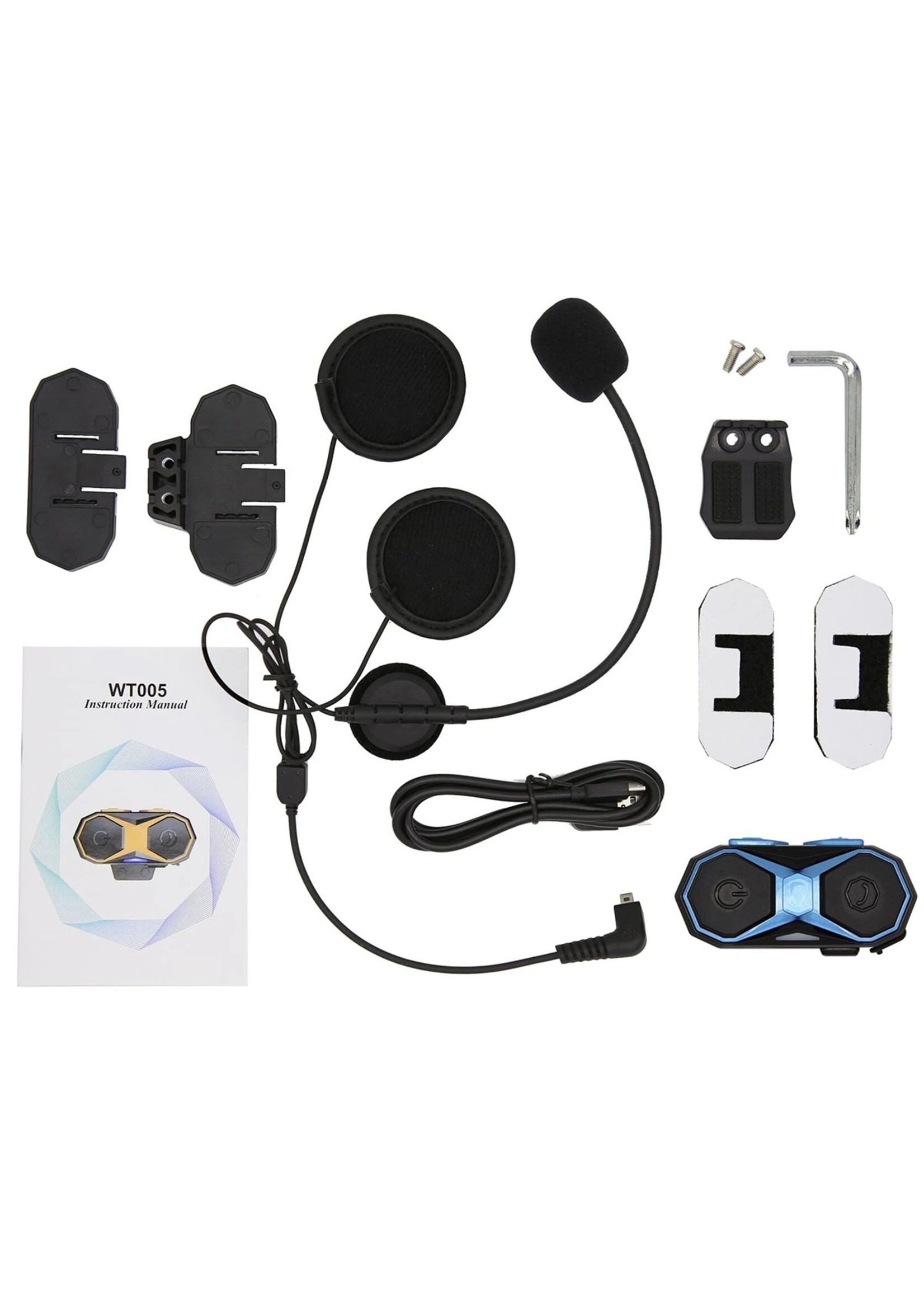 WT005 Motorhelm Interphone Intercom bluetooth3.0 1000M 2.4GHz – Grijs