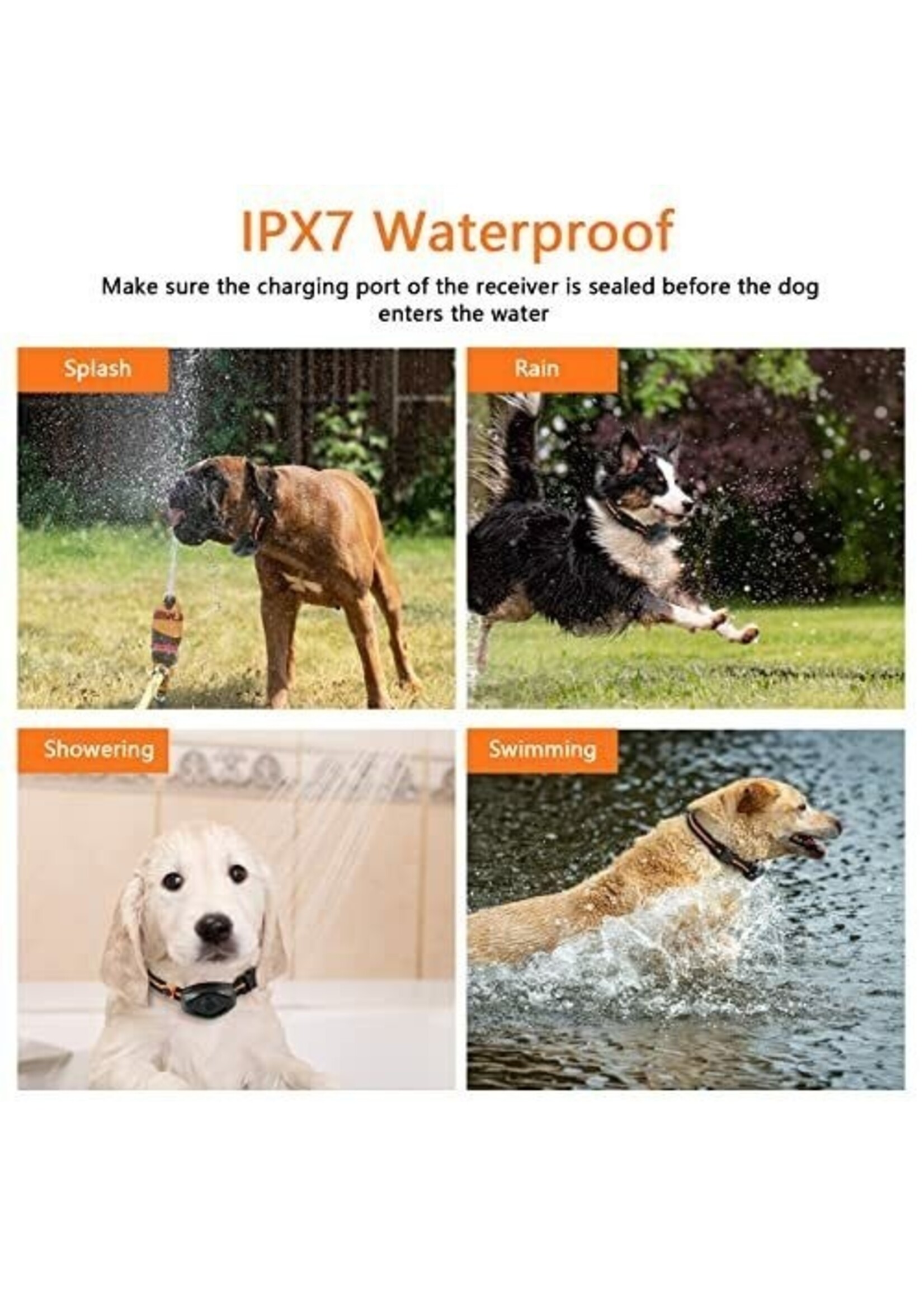 Hondentrainingshalsband, IPX7 waterdichte hondenschokhalsband met afstandsbereik 300M, 3 trainingsmodi, pieptoon, schok, trillingen, oplaadbare elektrische schokhalsband voor kleine middelgrote grote honden VOOR 1 HOND
