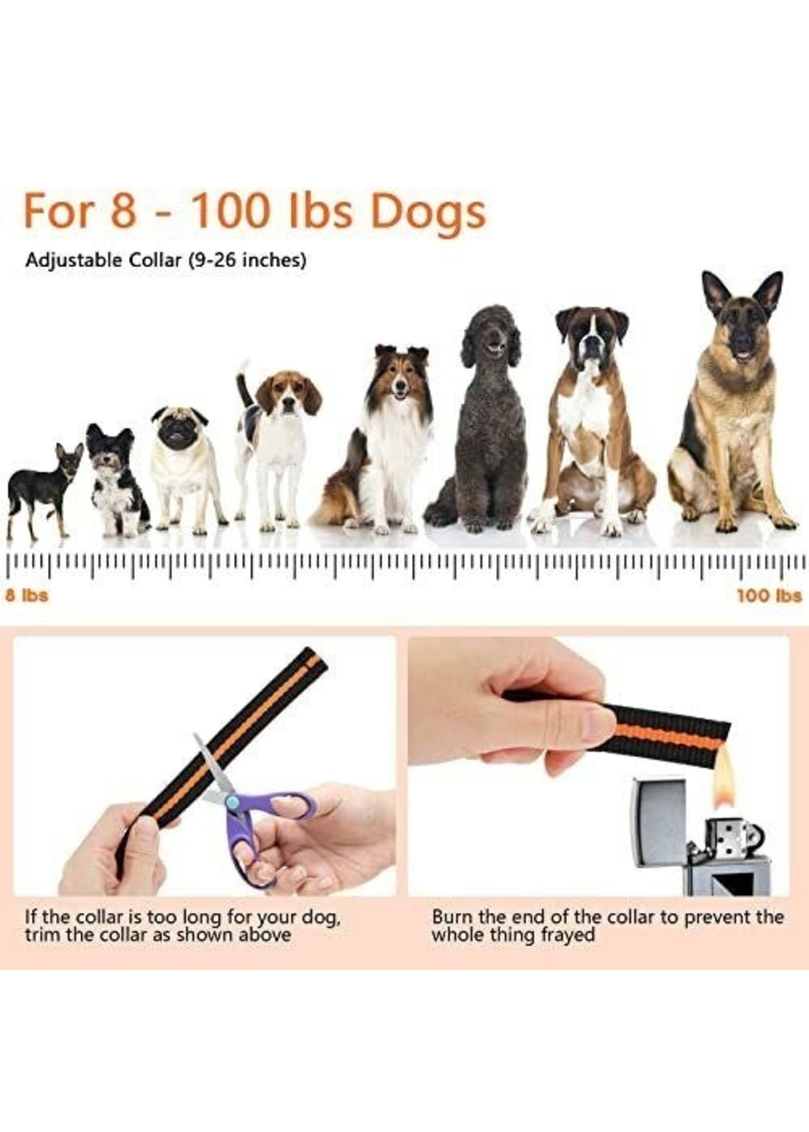 Hondentrainingshalsband, IPX7 waterdichte hondenschokhalsband met afstandsbereik 300M, 3 trainingsmodi, pieptoon, schok, trillingen, oplaadbare elektrische schokhalsband voor kleine middelgrote grote honden VOOR 1 HOND