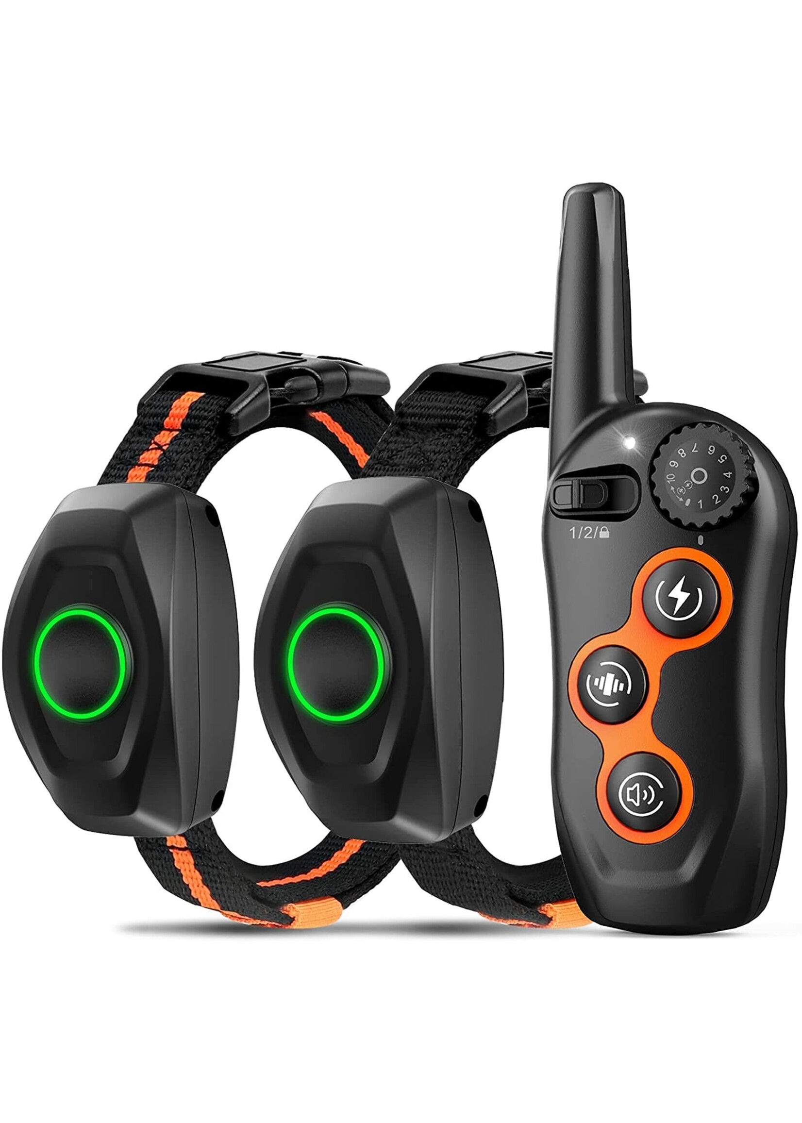 Hondentrainingshalsband, VOOR 2 HONDEN, IPX7 waterdichte hondenschokhalsband met afstandsbereik 300M, 3 trainingsmodi, pieptoon, schok, trillingen, oplaadbare elektrische schokhalsband voor kleine middelgrote grote honden