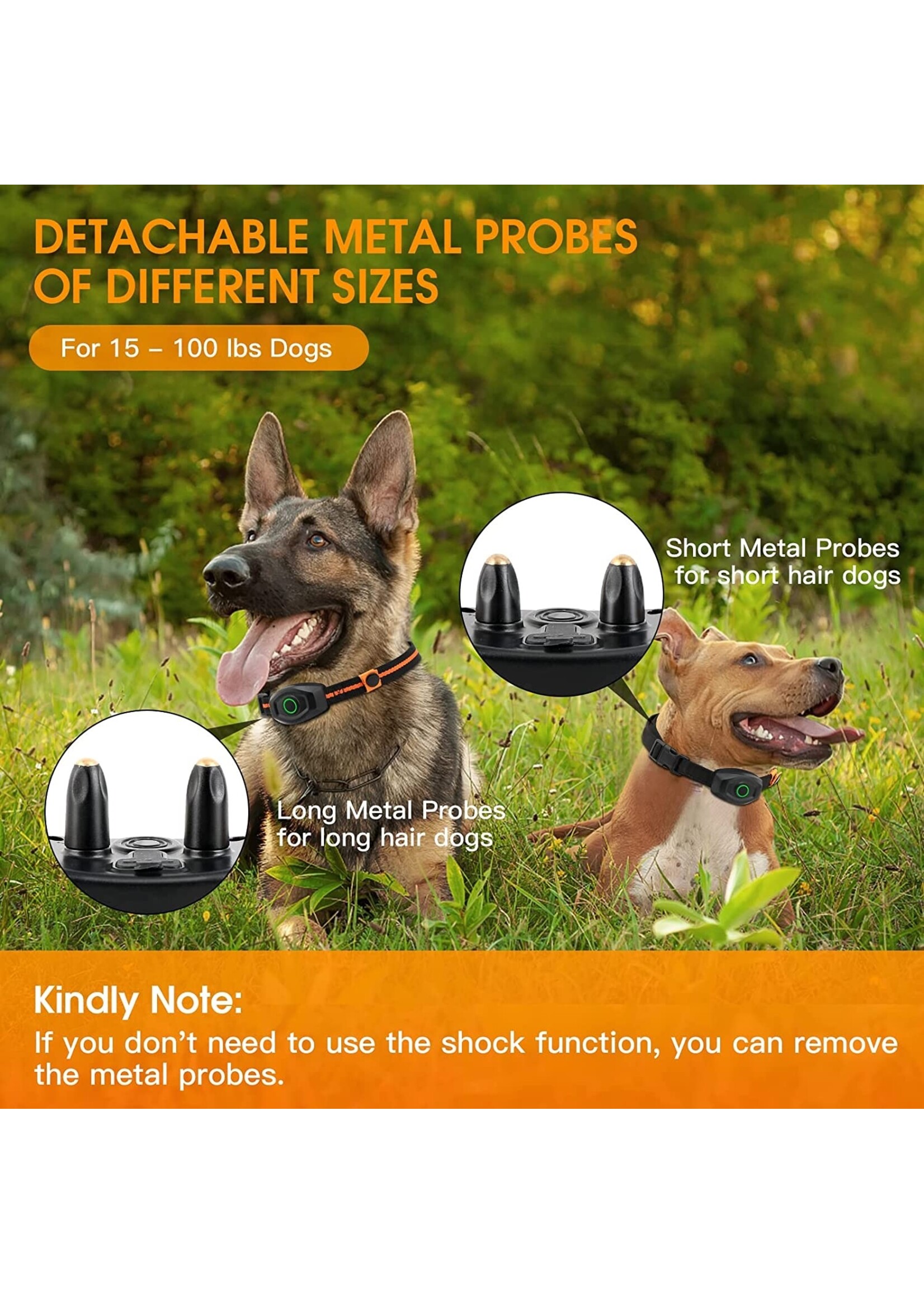 Hondentrainingshalsband, VOOR 2 HONDEN, IPX7 waterdichte hondenschokhalsband met afstandsbereik 300M, 3 trainingsmodi, pieptoon, schok, trillingen, oplaadbare elektrische schokhalsband voor kleine middelgrote grote honden