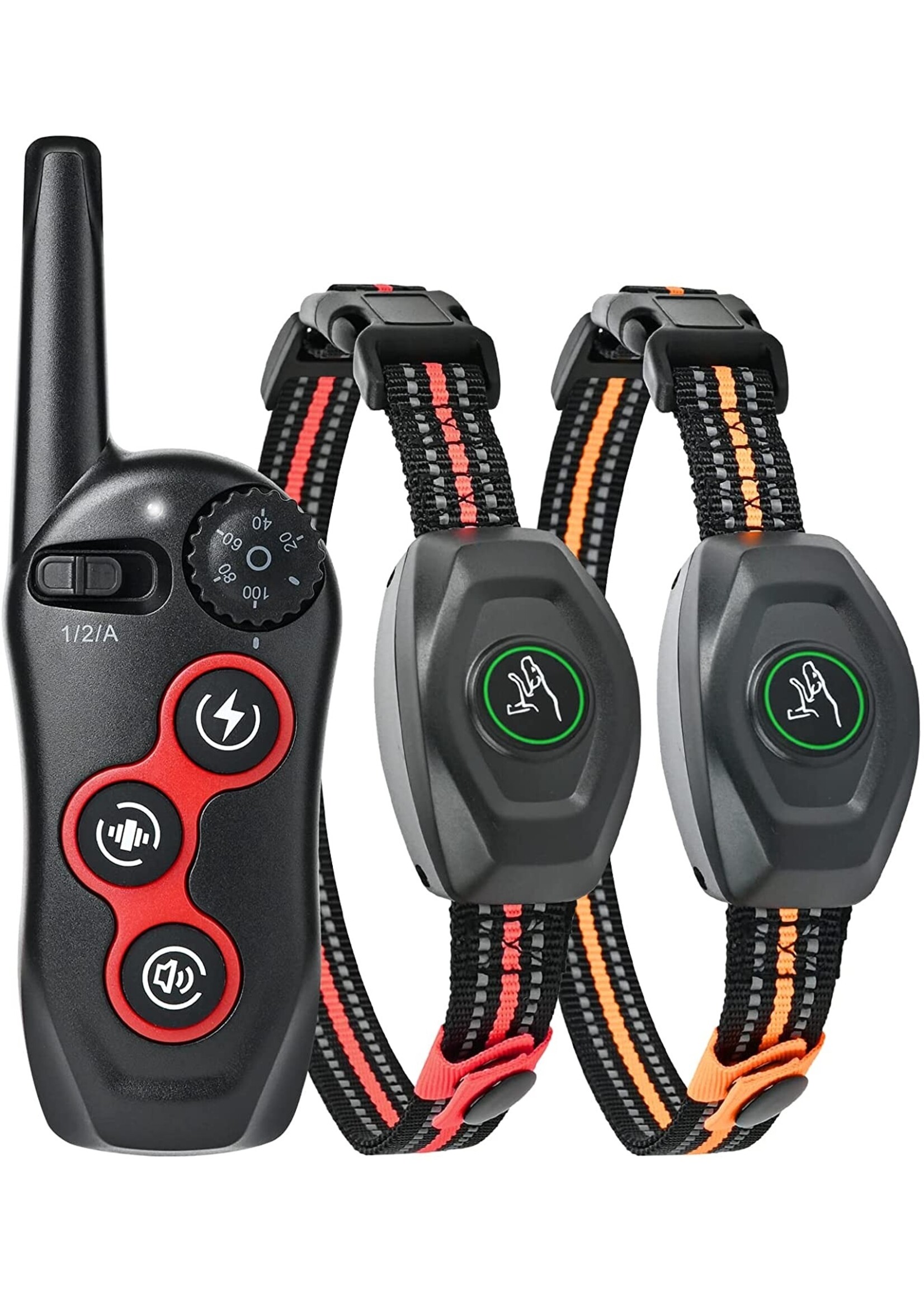Dobe DOBE Hondentrainingshalsband - 2-in-1 oplaadbare externe hondenschok Automatische anti-blafhalsband met 3 trainingsmodi, pieptoon, trillingen, schokken 100% waterdicht, bereik tot 300 meter voor kleine, middelgrote en grote honden VOOR 2 HONDEN