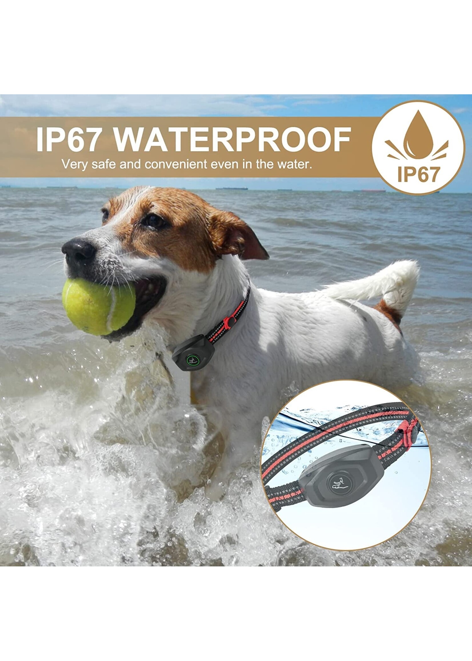 Dobe DOBE Hondentrainingshalsband - 2-in-1 oplaadbare externe hondenschok Automatische anti-blafhalsband met 3 trainingsmodi, pieptoon, trillingen, schokken 100% waterdicht, bereik tot 300 meter voor kleine, middelgrote en grote honden VOOR 2 HONDEN
