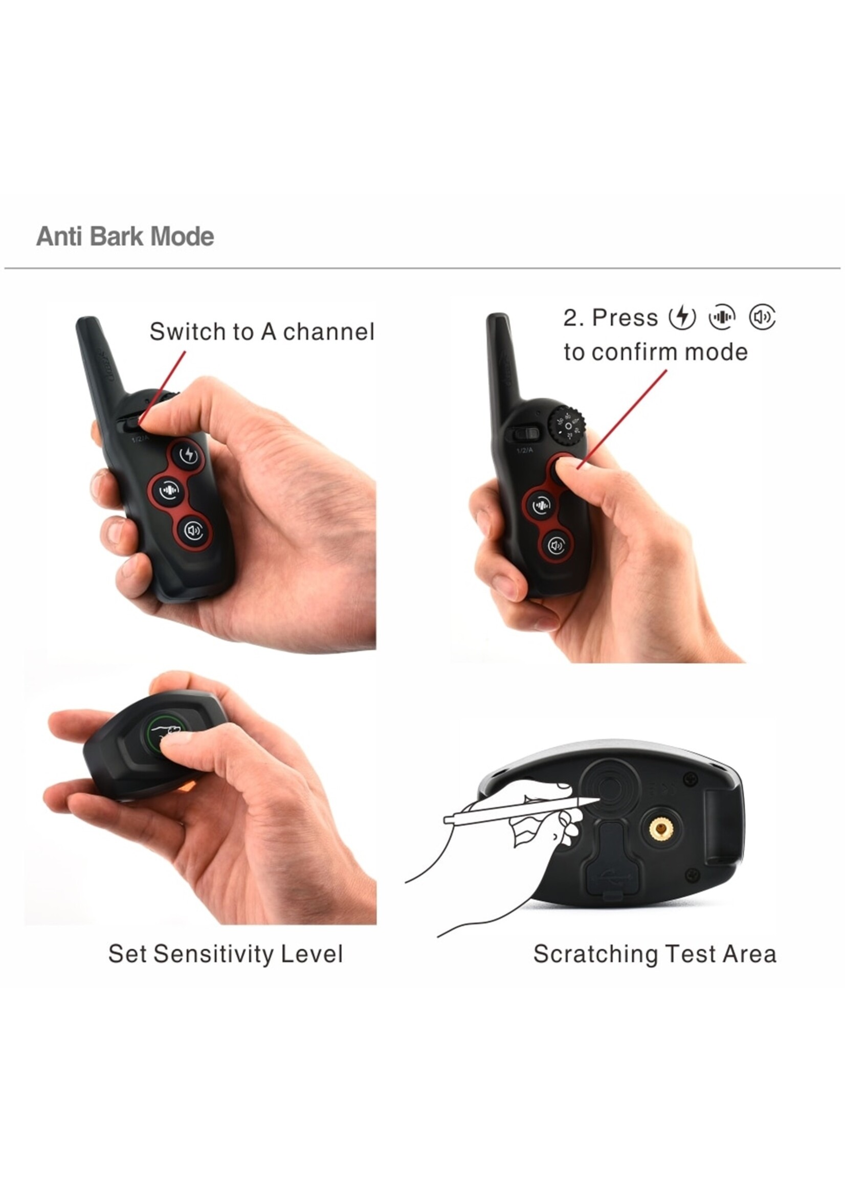 Dobe DOBE Hondentrainingshalsband - 2-in-1 oplaadbare externe hondenschok Automatische anti-blafhalsband met 3 trainingsmodi, pieptoon, trillingen, schokken 100% waterdicht, bereik tot 300 meter voor kleine, middelgrote en grote honden VOOR 1 HOND