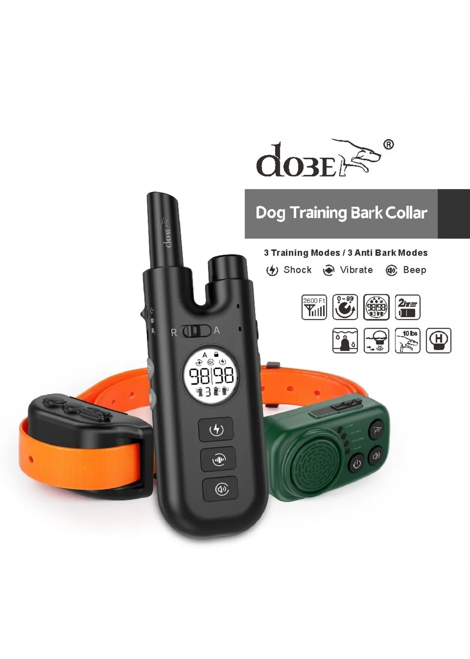 Dobe Hondentrainingshalsband Pieper Externe hond Elektrische halsband 2 in 1 Waterdichte jachthalsband Pieper Halsband Pet Shock Trainer