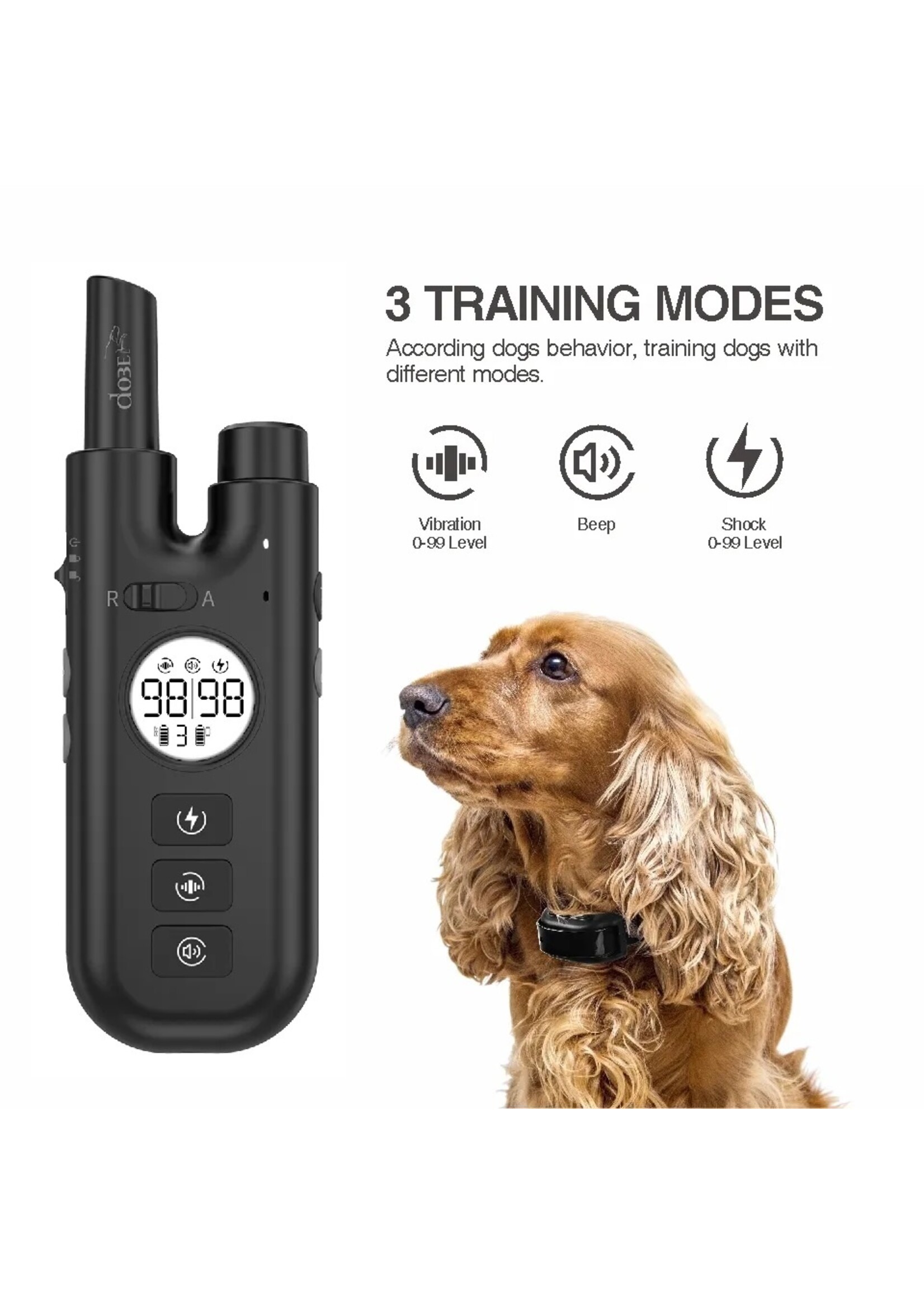 Dobe Hondentrainingshalsband Pieper Externe hond Elektrische halsband 2 in 1 Waterdichte jachthalsband Pieper Halsband Pet Shock Trainer