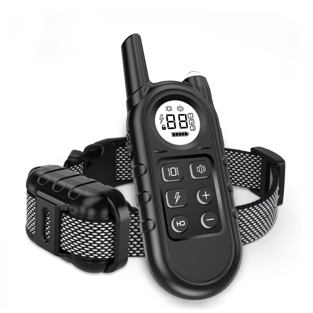 Trainingshalsband voor honden, met afstandsbediening, vibrerende halsband, oplaadbaar led-licht, geluid/trillingen, sterke trillingen, 300 m afstandsbereik voor hondentraining, IP67-waterdicht Trainingshalsband voor honden, met afstandsbediening, vibrerende halsband, oplaadbaar led-licht, geluid/trillingen, sterke trillingen, 300 m afstandsbereik voor hondentraining, IP67-waterdicht