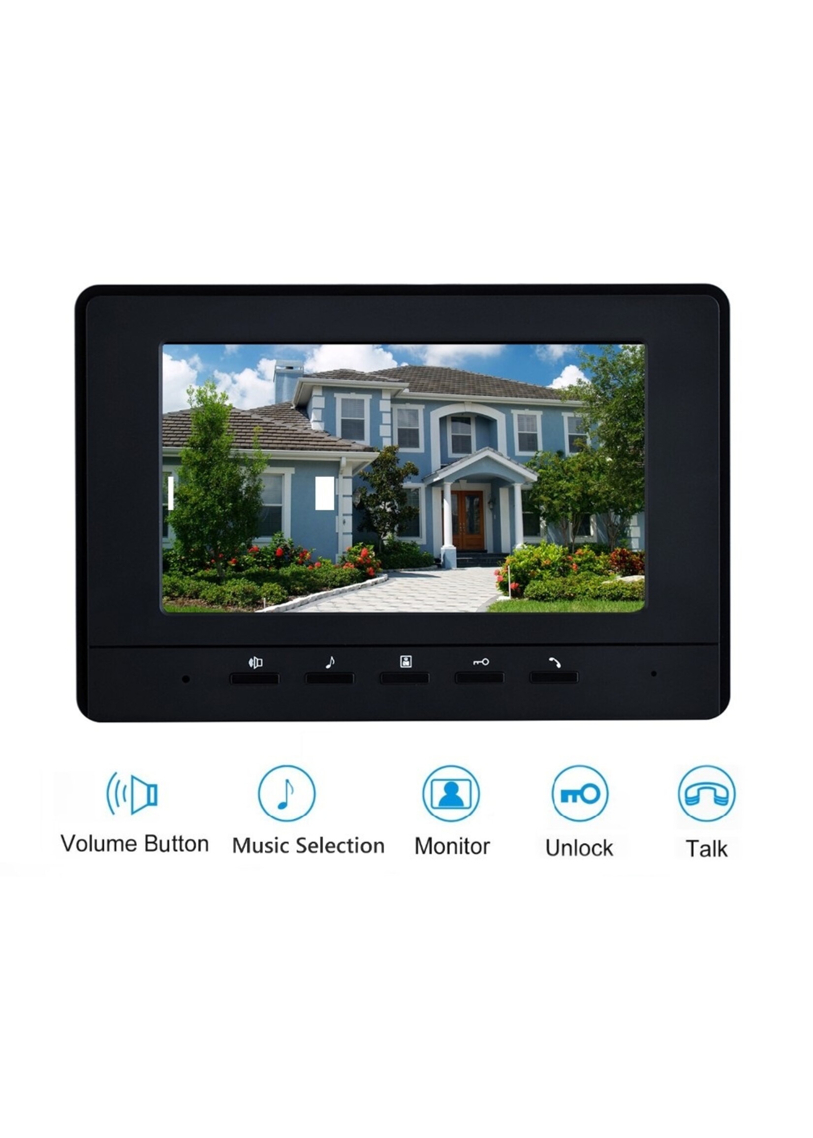 7 Inch Video Deurtelefoon Deurbel Intercom Kit 1 camera 1 monitor Nachtzicht