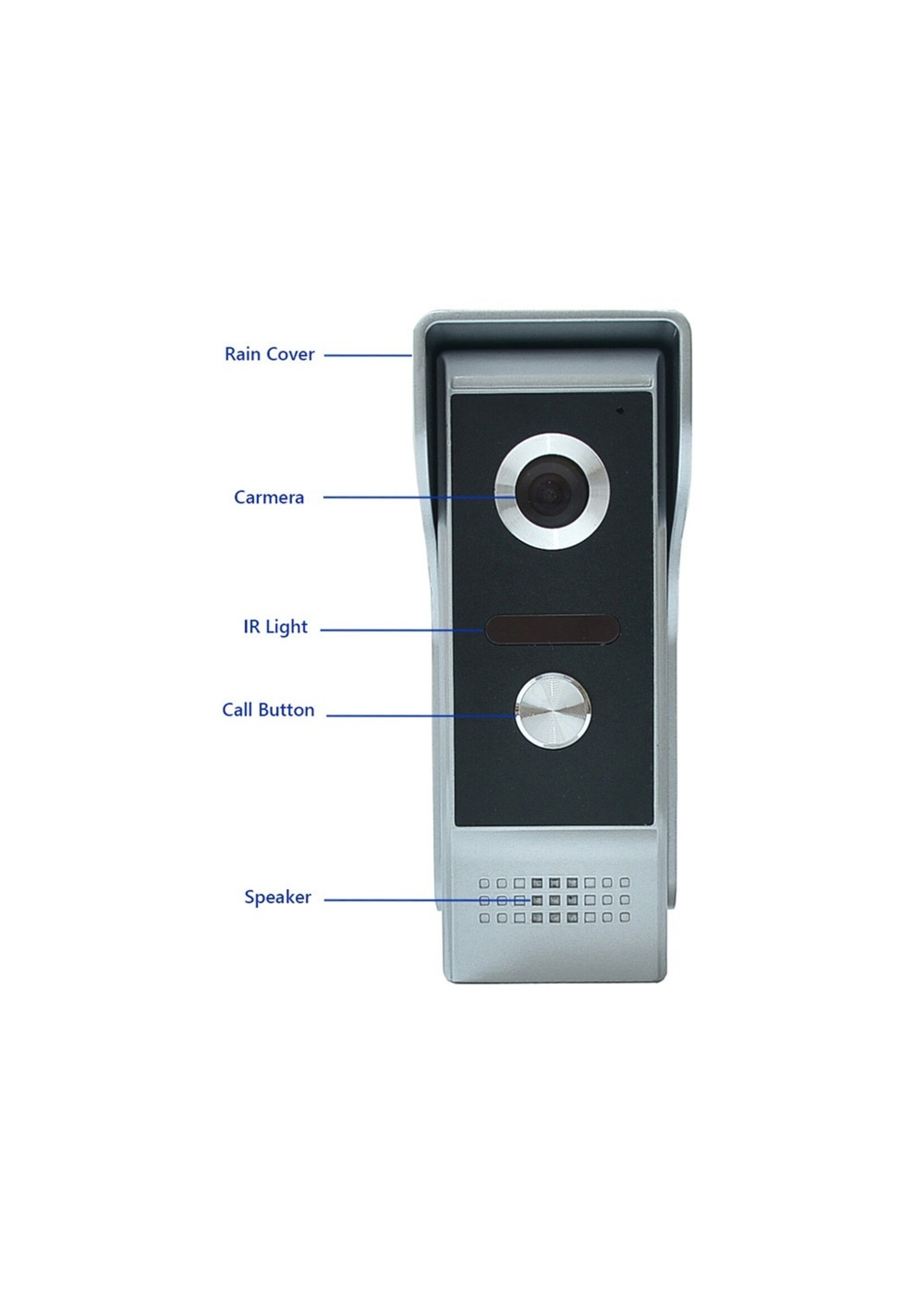 7 Inch Video Deurtelefoon Deurbel Intercom Kit 1 camera 1 monitor Nachtzicht