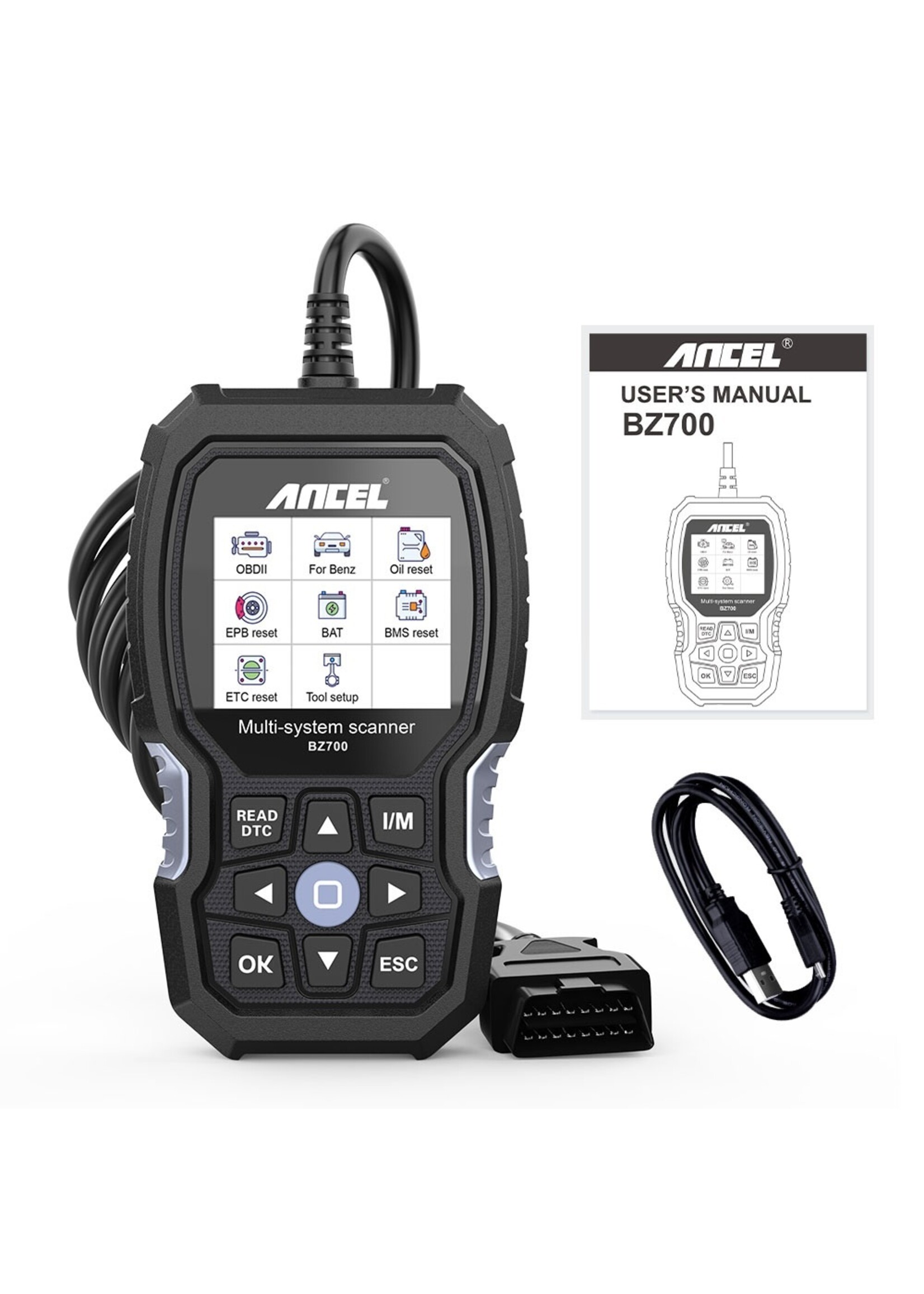 Ancel Ancel Bz700 Obd2 Scanner Voor Mercedes Benz.  All Systeem Abs Srs Airbag Sas Tpms Reset Auto Diagnostisch Gereedschap Motor OBD Code Lezer