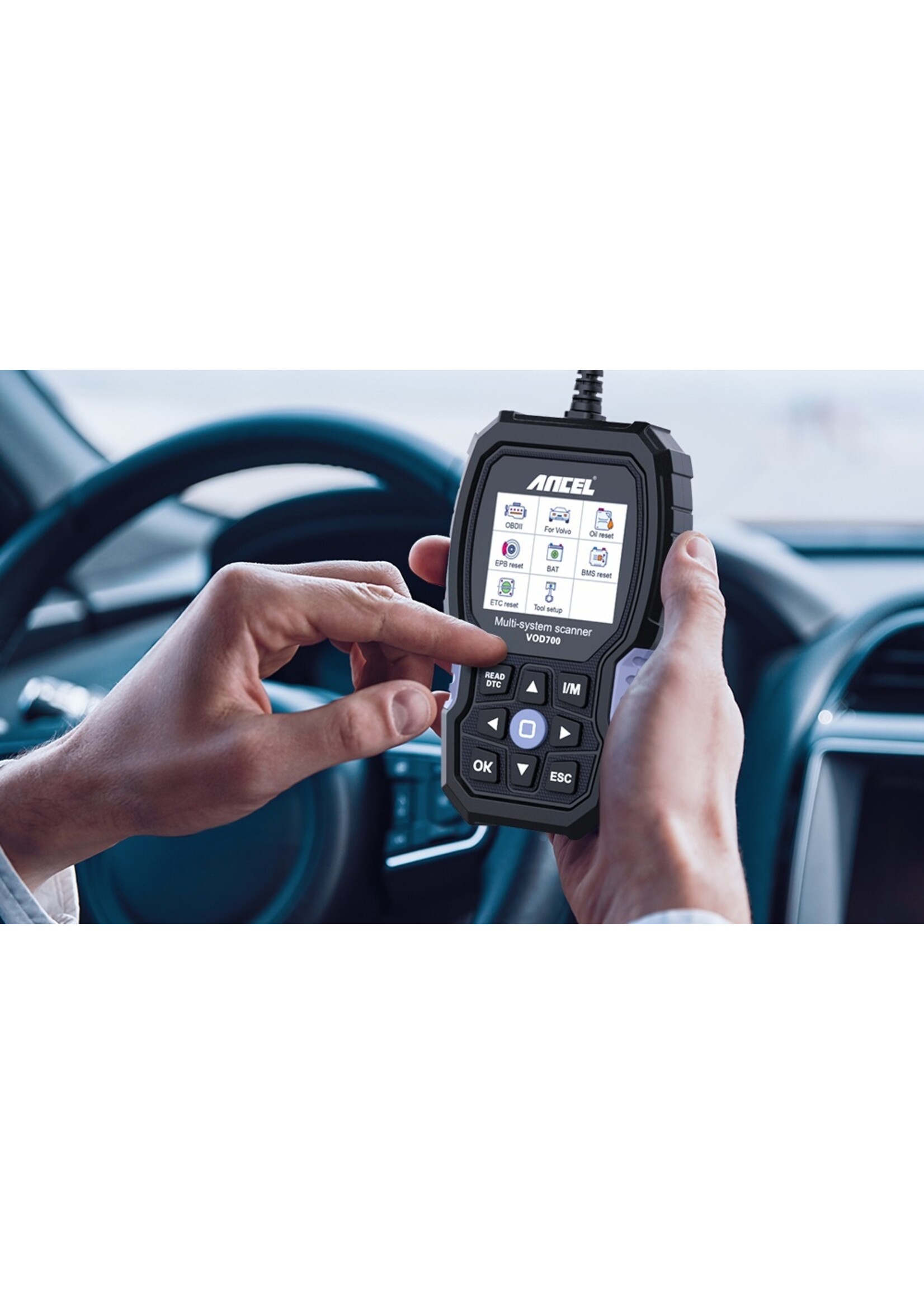 Ancel VOD700 OBD2 Scanner voor Volvo.  Auto Code Reader Diagnostic Scan Tool Abs Bloeden Injector Olie Etc Bms Epb Tpms dpf Reset