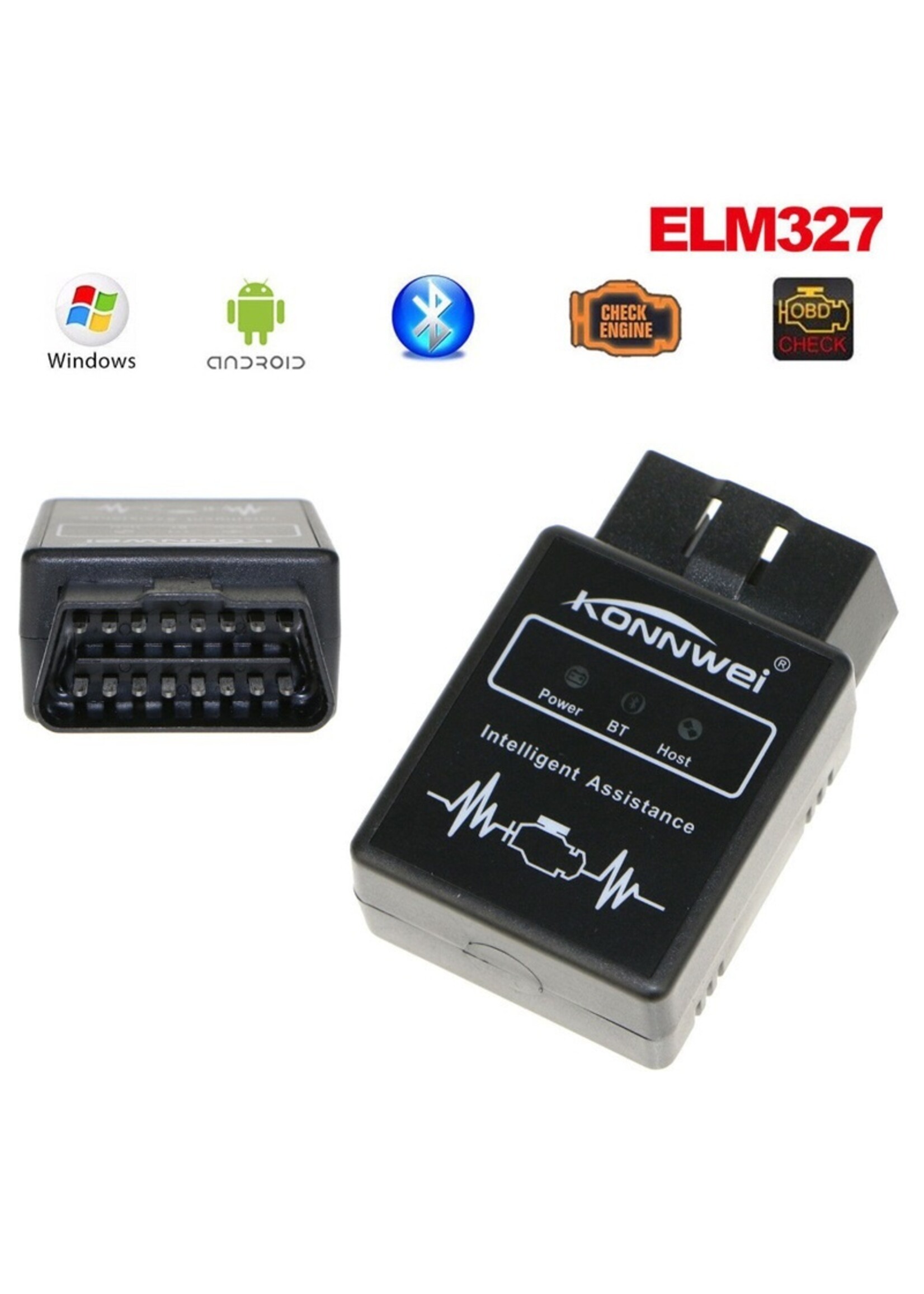 KONNWEI Konnwei KW912 OBDII Bluetooth 3.0 OBD2 OBD V1.5 II Auto Code Scanner Adapter Scan Tool Foutdiagnose Tester