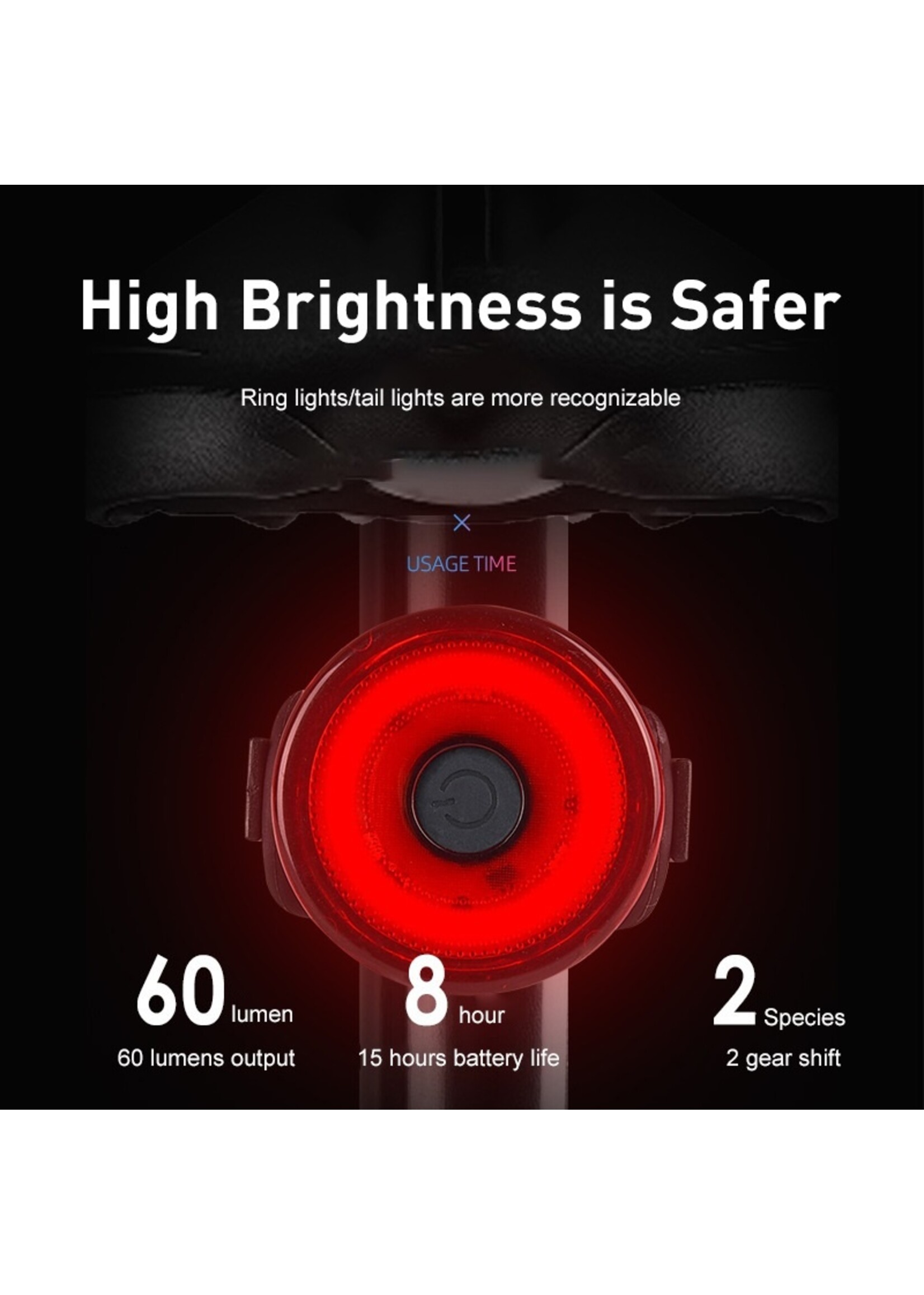 Fiets Voor/Achterlicht Rem Veiligheidswaarschuwing Light Fiets Accessoires met Batterij