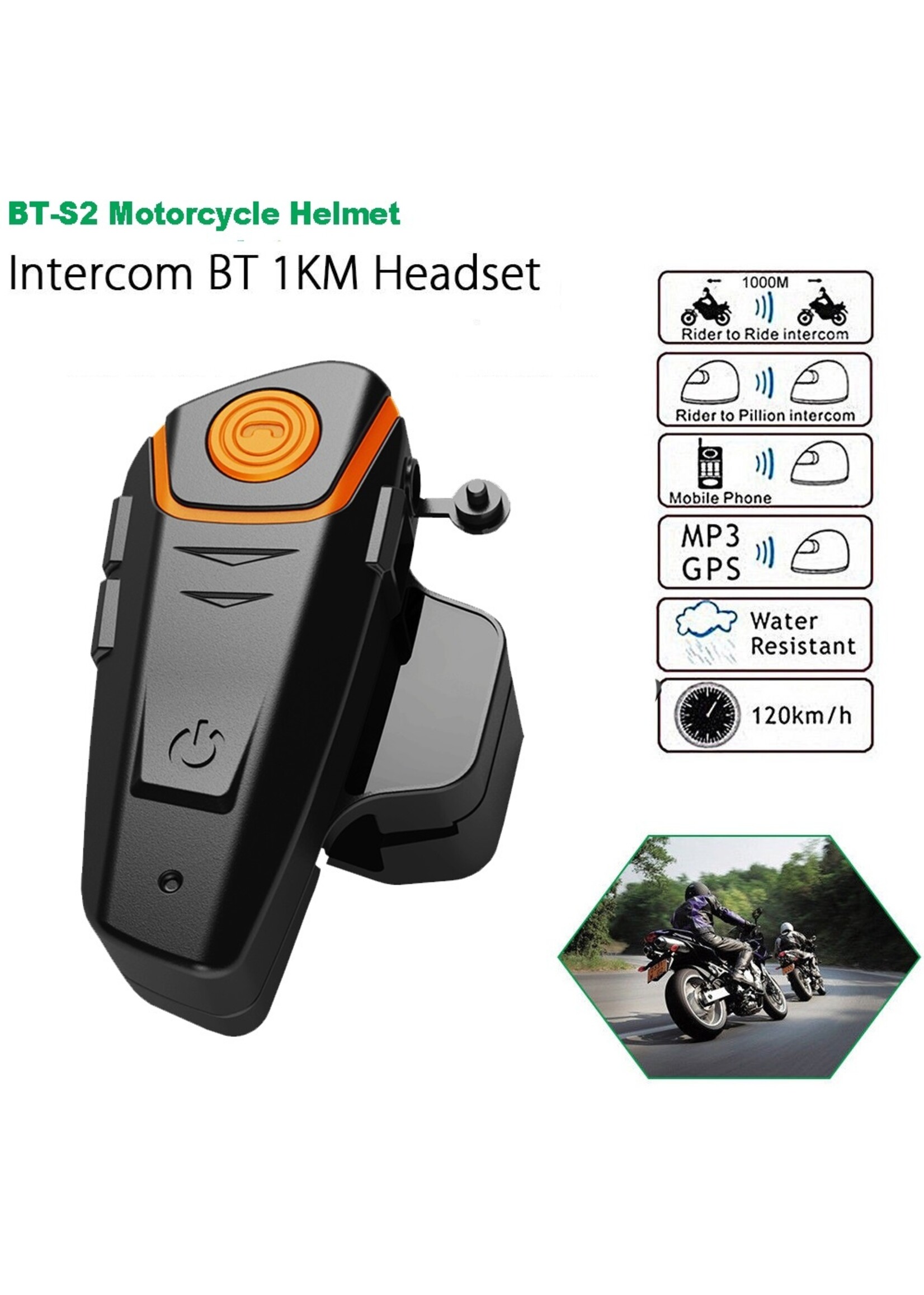 BT S2 Intercom Motorhelm Bluetooth Headset Waterdicht Ruisonderdrukking Luidsprekers FM Radio BT-S2 Intercomunicator Motor 1000M Half open helmet