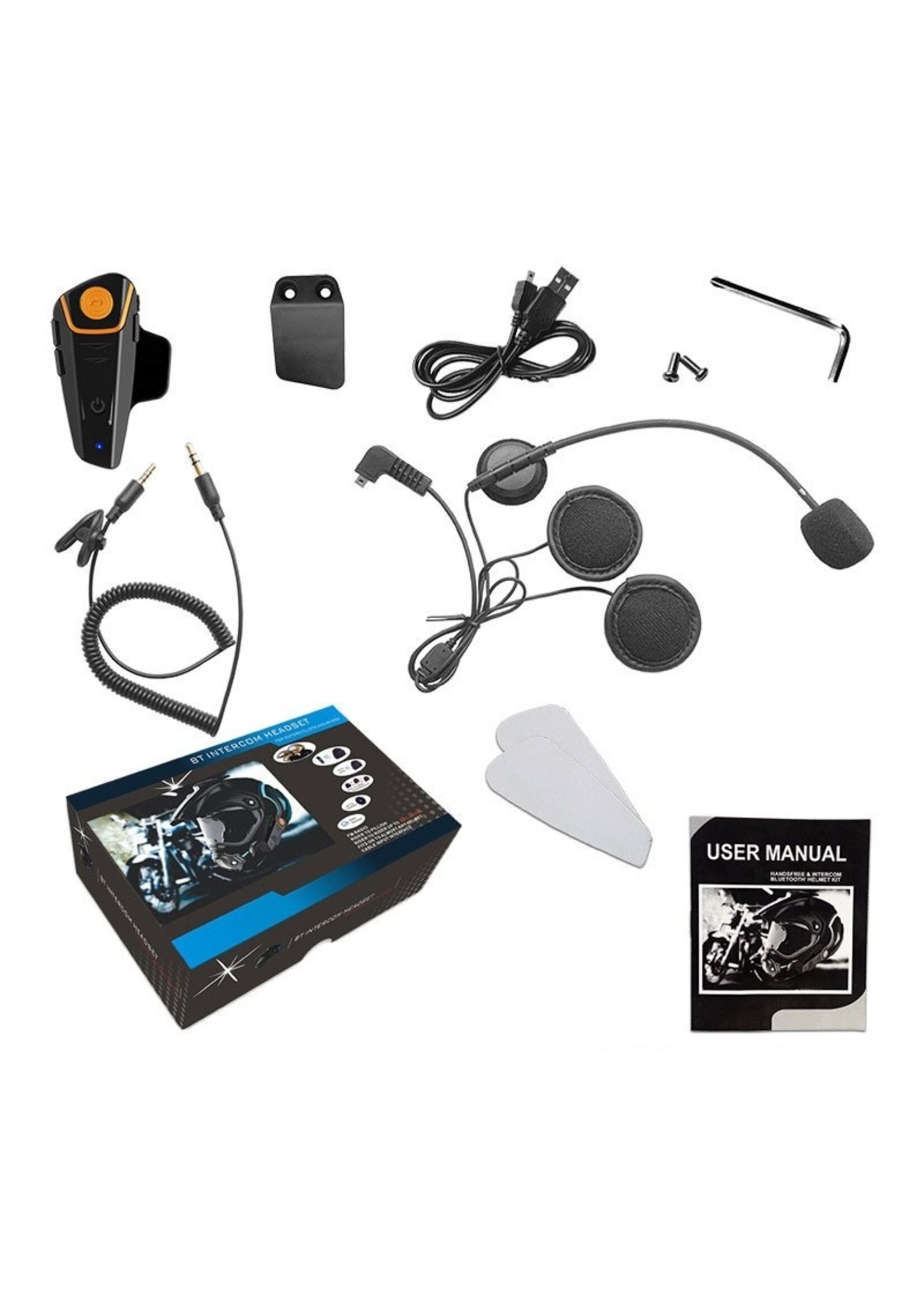 BT S2 Intercom Motorhelm Bluetooth Headset Waterdicht Ruisonderdrukking Luidsprekers FM Radio BT-S2 Intercomunicator Motor 1000M Half open helmet