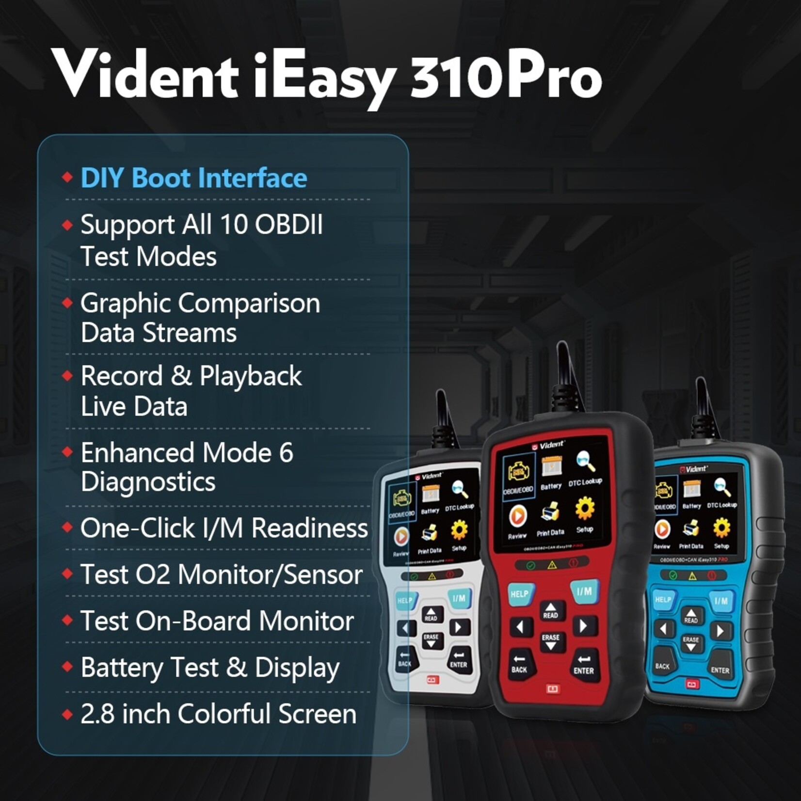 Vident Vident iEasy310Pro CAN OBDII/EOBD-codelezer, Scanner