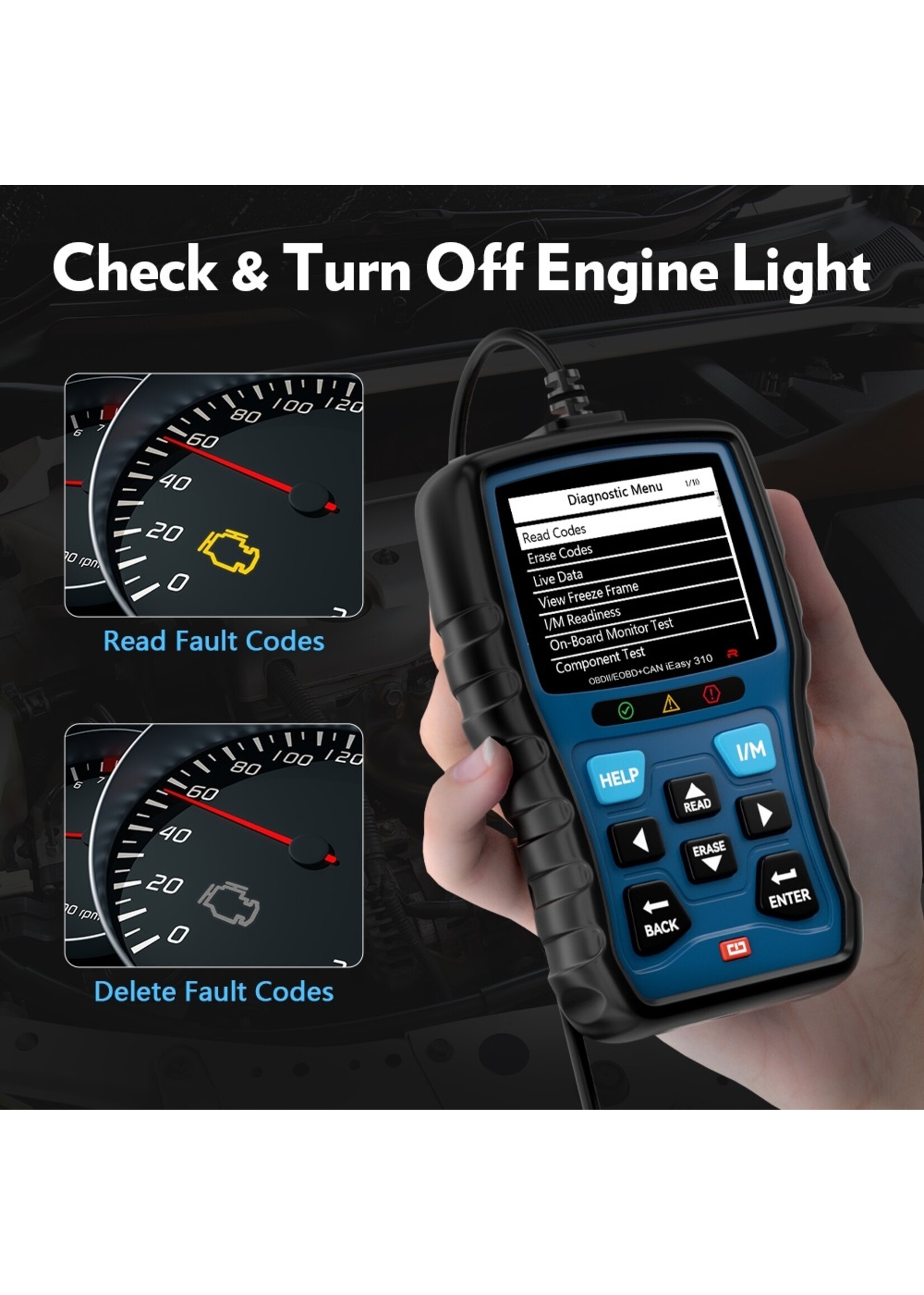 Vident Vident iEasy310Pro CAN OBDII/EOBD-codelezer, Scanner