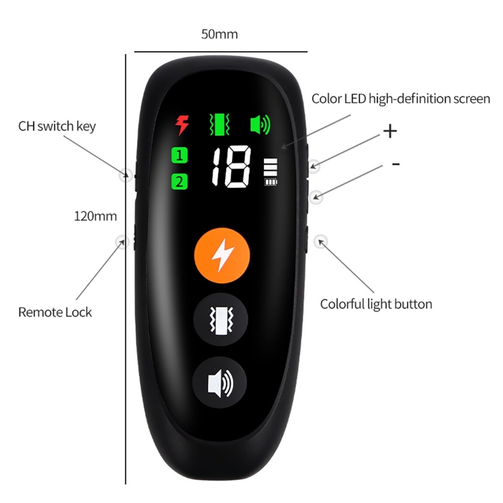 800 m digitale hondentrainingshalsband Afstandsbediening Waterdicht Oplaadbaar met LCD-display voor schok- en trillings geluid van alle maten