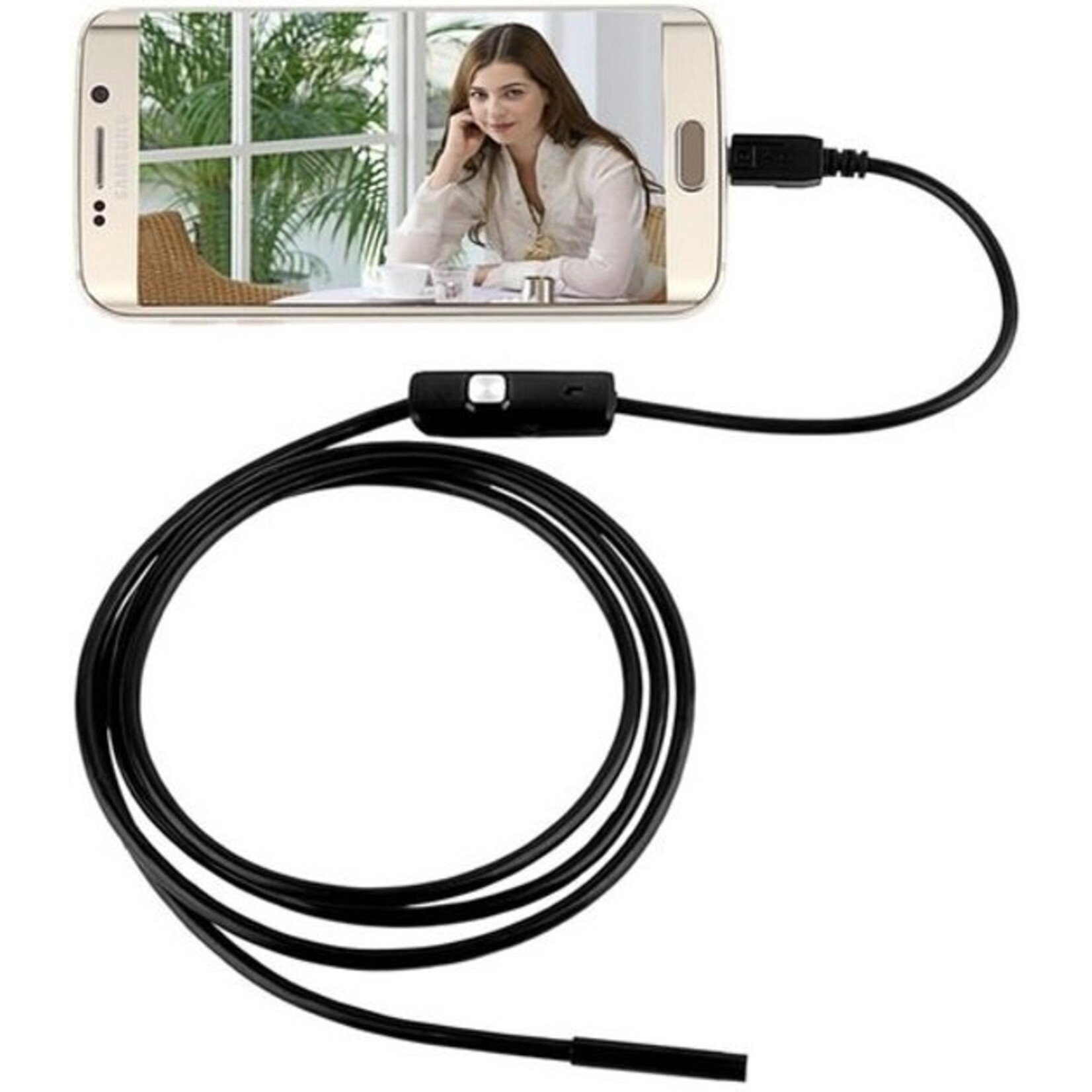 Harde kabel Micro USB Endoscoop LED  - Inspectiecamera - Android telefoon – Diverse lengte kabels. 5.5 mm Camera Diameter