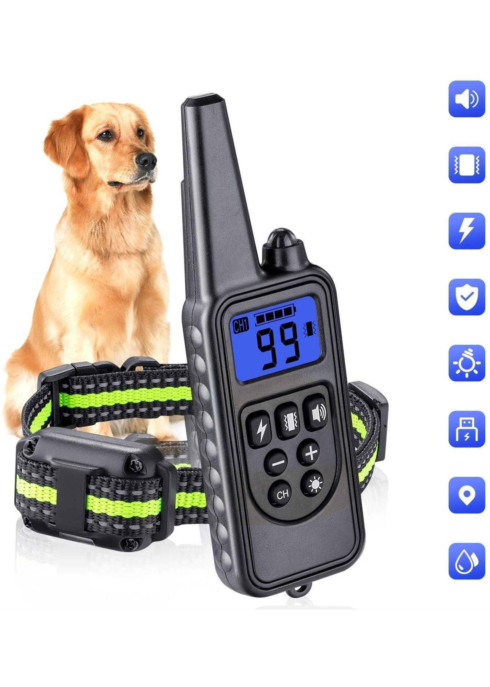 Trainingshalsband voor honden -  300m - oplaadbaar