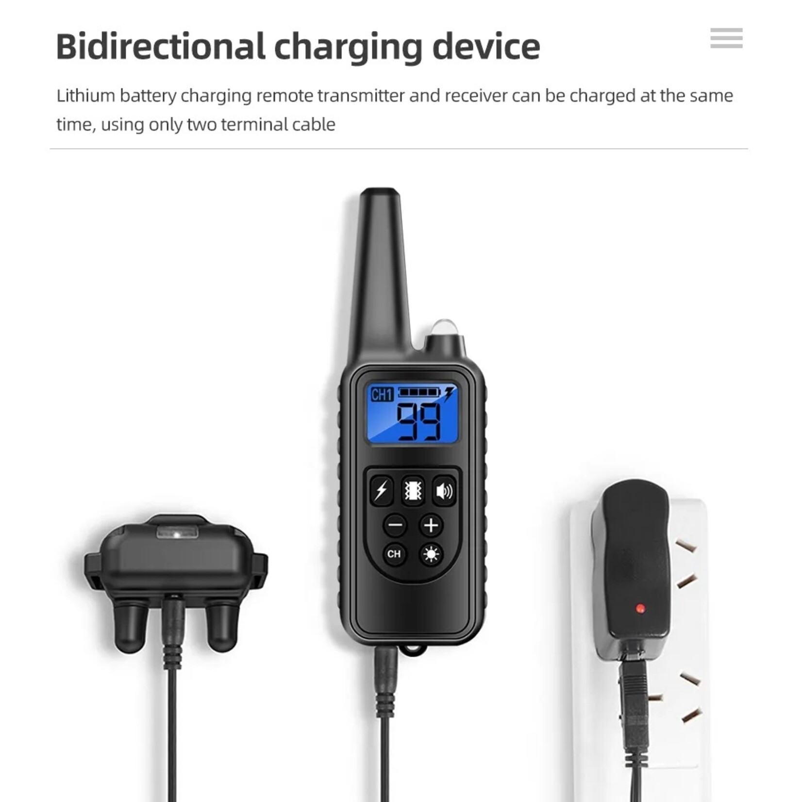 Trainingshalsband voor honden - oplaadbaar - 300m