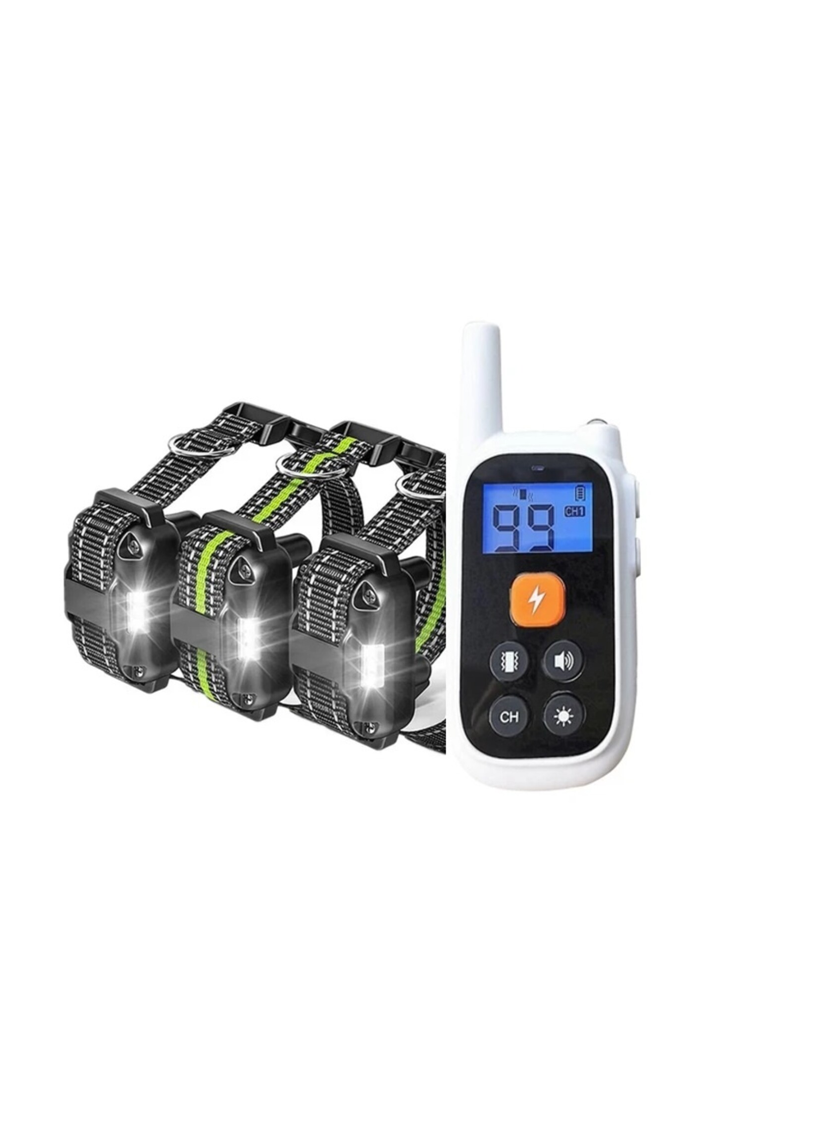 Hondentrainingshalsband Waterdichte elektronische hondenschokhalsband met extern piepsignaal en trillicht voor kleine, middelgrote en grote honden