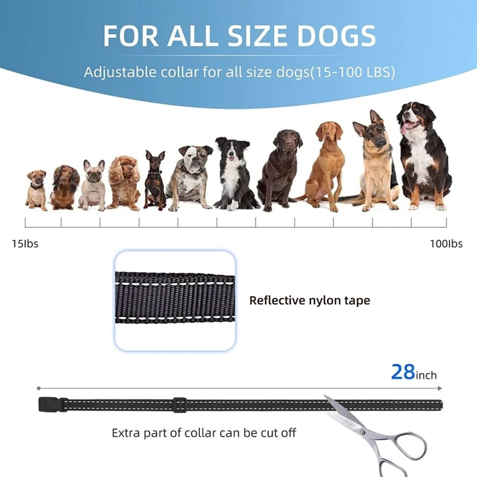Hondentrainingshalsband Waterdichte elektronische hondenschokhalsband met extern piepsignaal en trillicht voor kleine, middelgrote en grote honden