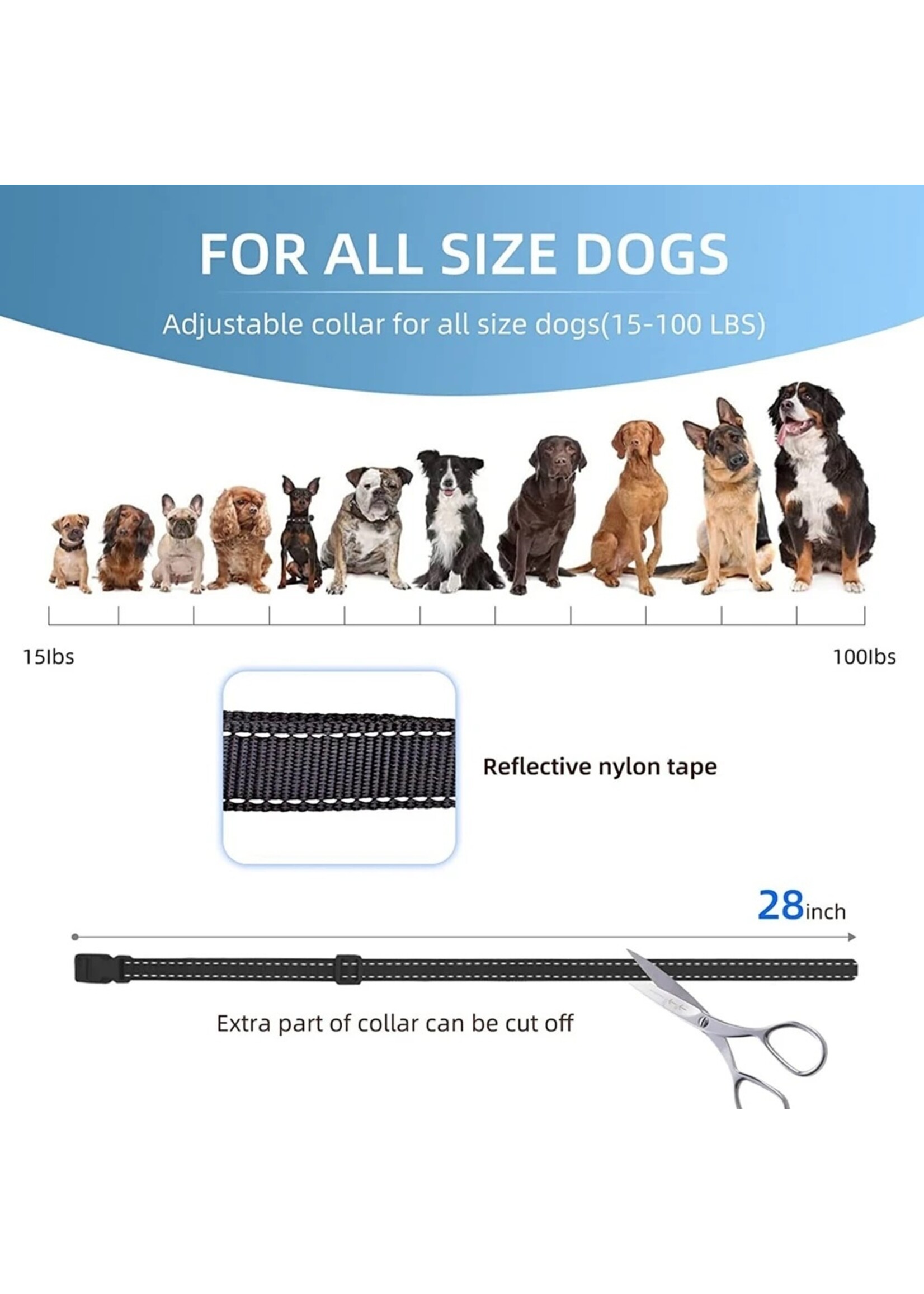 Hondentrainingshalsband Waterdichte elektronische hondenschokhalsband met extern piepsignaal en trillicht voor kleine, middelgrote en grote honden