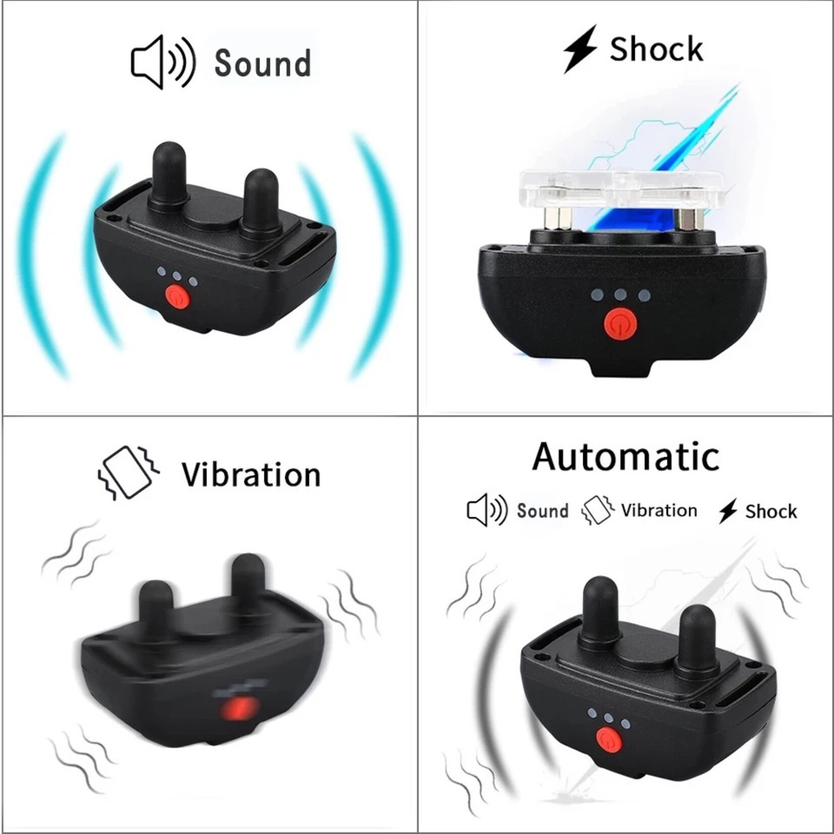 2 In 1 Hond Trainingshalsband Anti Bark 300M Afstandsbediening Elektrische Schok Trillingen Geluid Geen Blaffen Training hond Accessoires