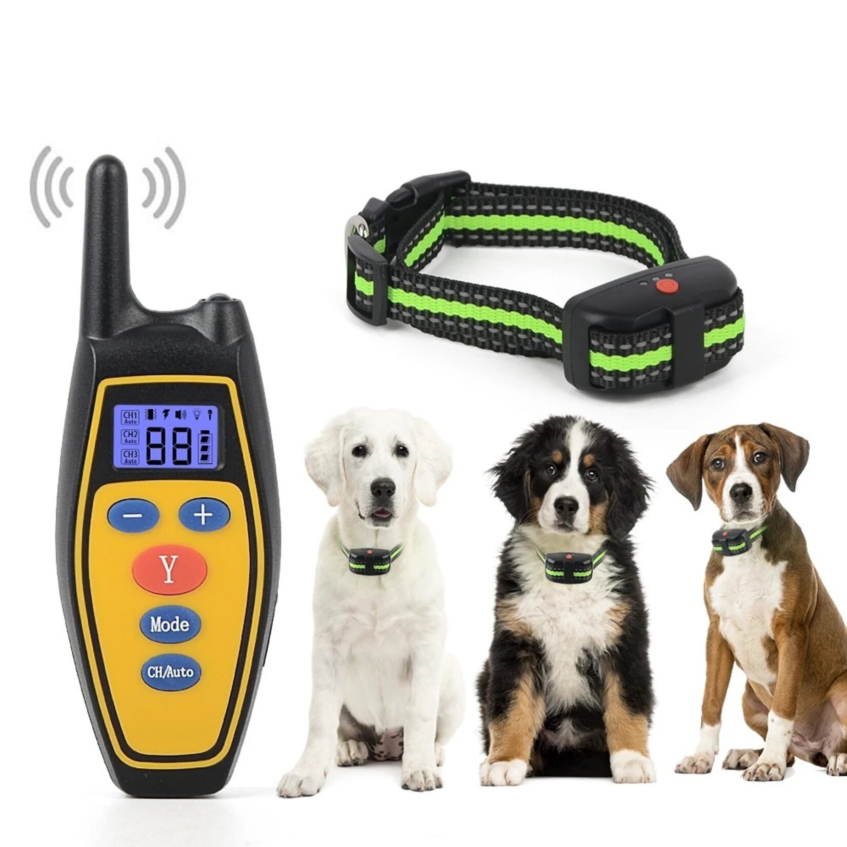 2 In 1 Hond Trainingshalsband Anti Bark 300M Afstandsbediening Elektrische Schok Trillingen Geluid Geen Blaffen Training hond Accessoires