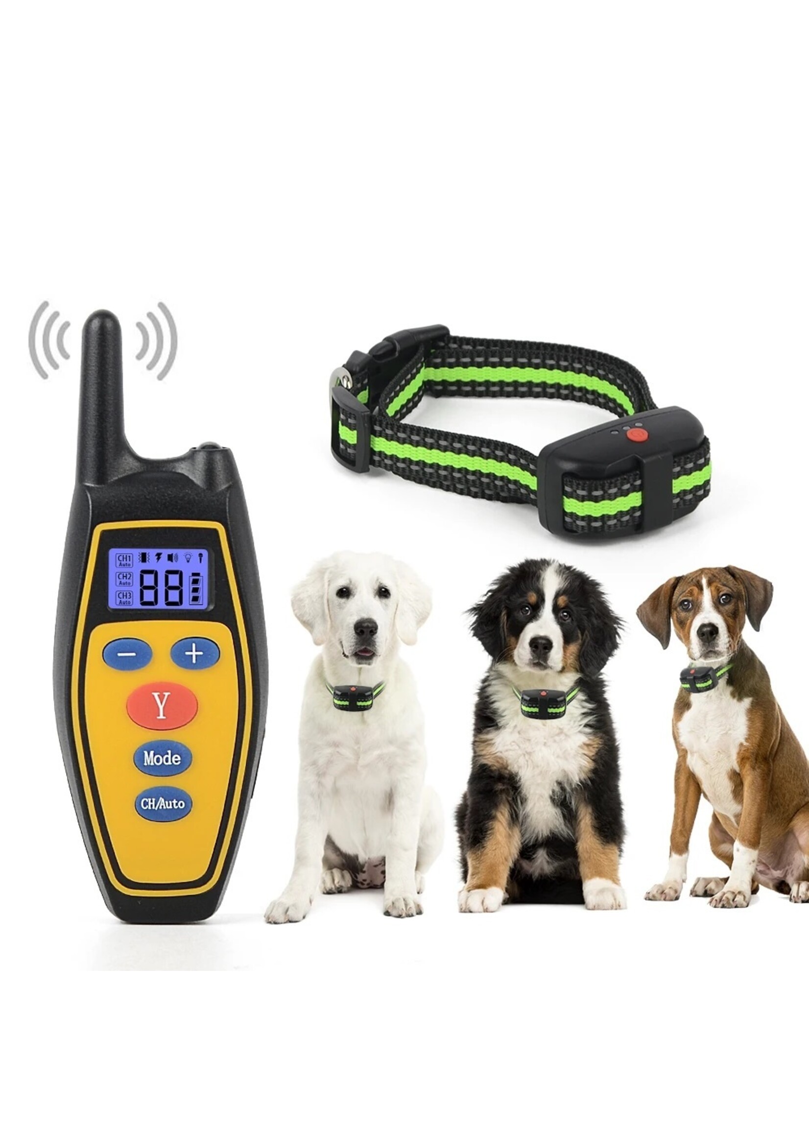 2 In 1 Hond Trainingshalsband Anti Bark 300M Afstandsbediening Elektrische Schok Trillingen Geluid Geen Blaffen Training hond Accessoires