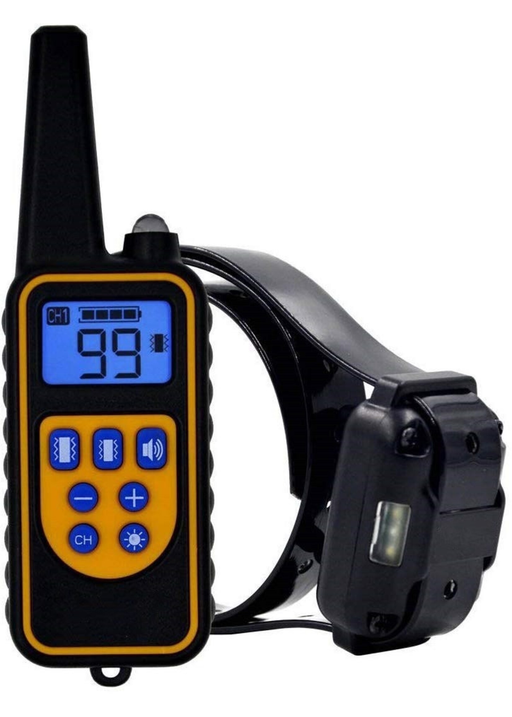 (Geen Schok) Trainingshalsband - waterbestendig - trilling/licht/geluid - 300 m bereik voor 1 hond