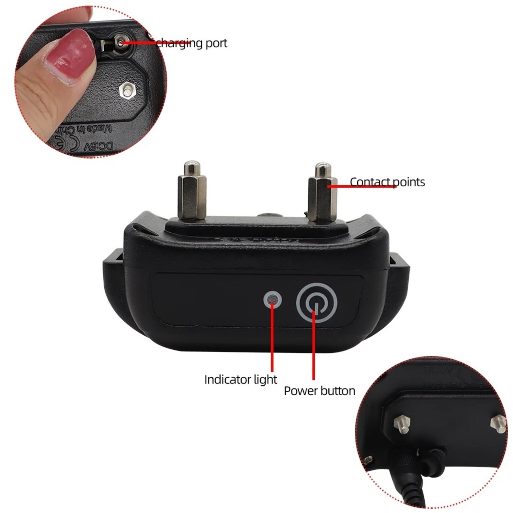 998DB Hondentraining halsband 300M afstandsbediening met 3 trainingsmodi Statische trilling en pieptoon - Oplaadbaar