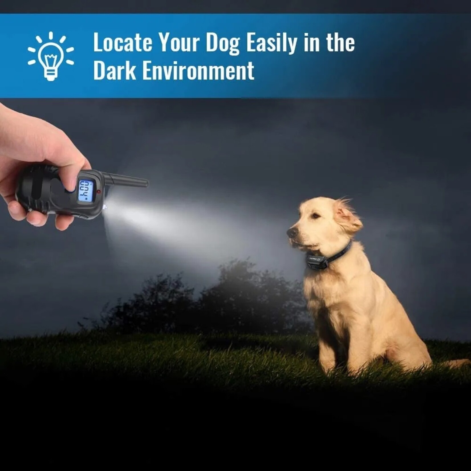 998DB Hondentraining halsband 300M afstandsbediening met 3 trainingsmodi Statische trilling en pieptoon - Oplaadbaar