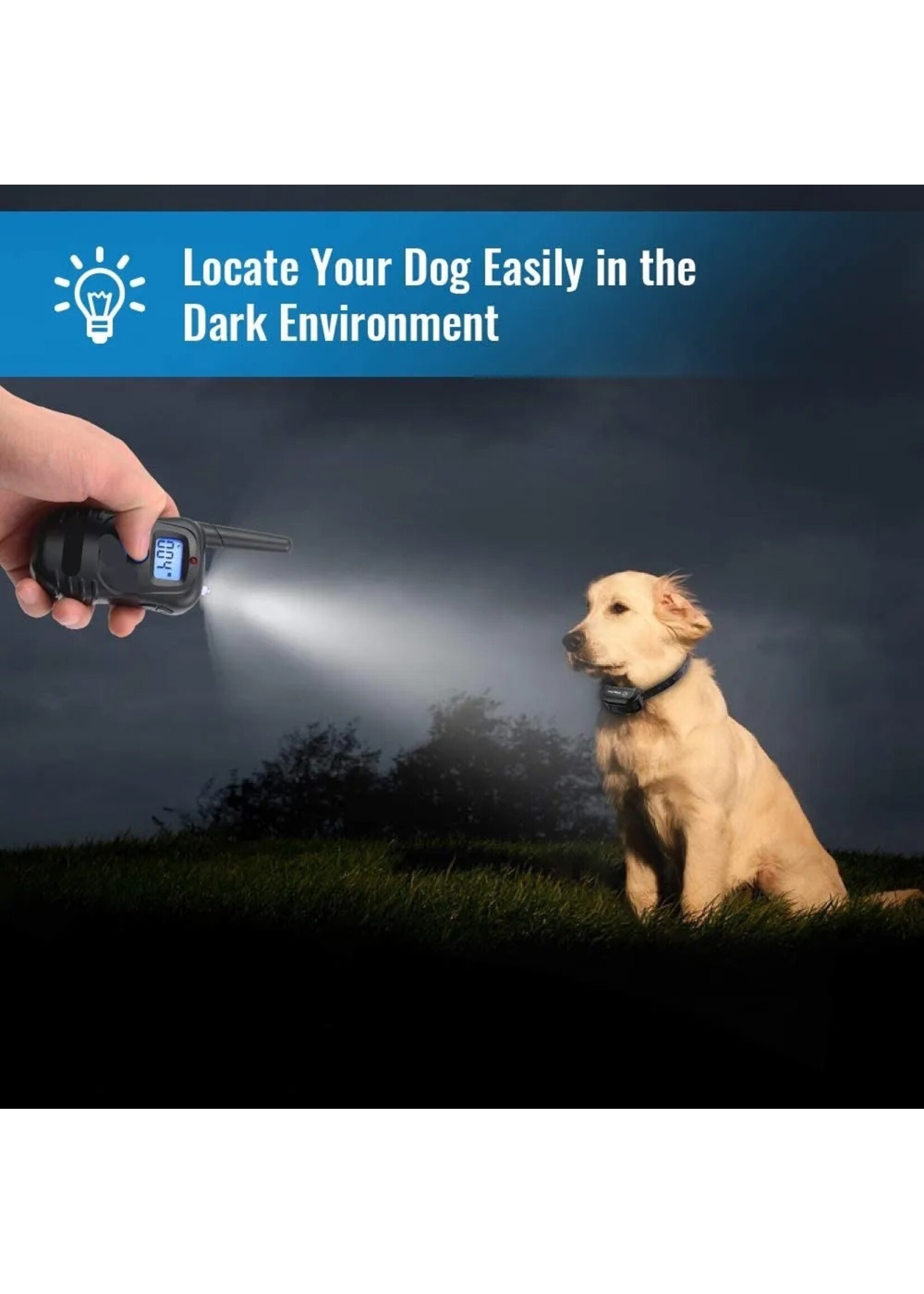 998DB Hondentraining halsband 300M afstandsbediening met 3 trainingsmodi Statische trilling en pieptoon - Oplaadbaar